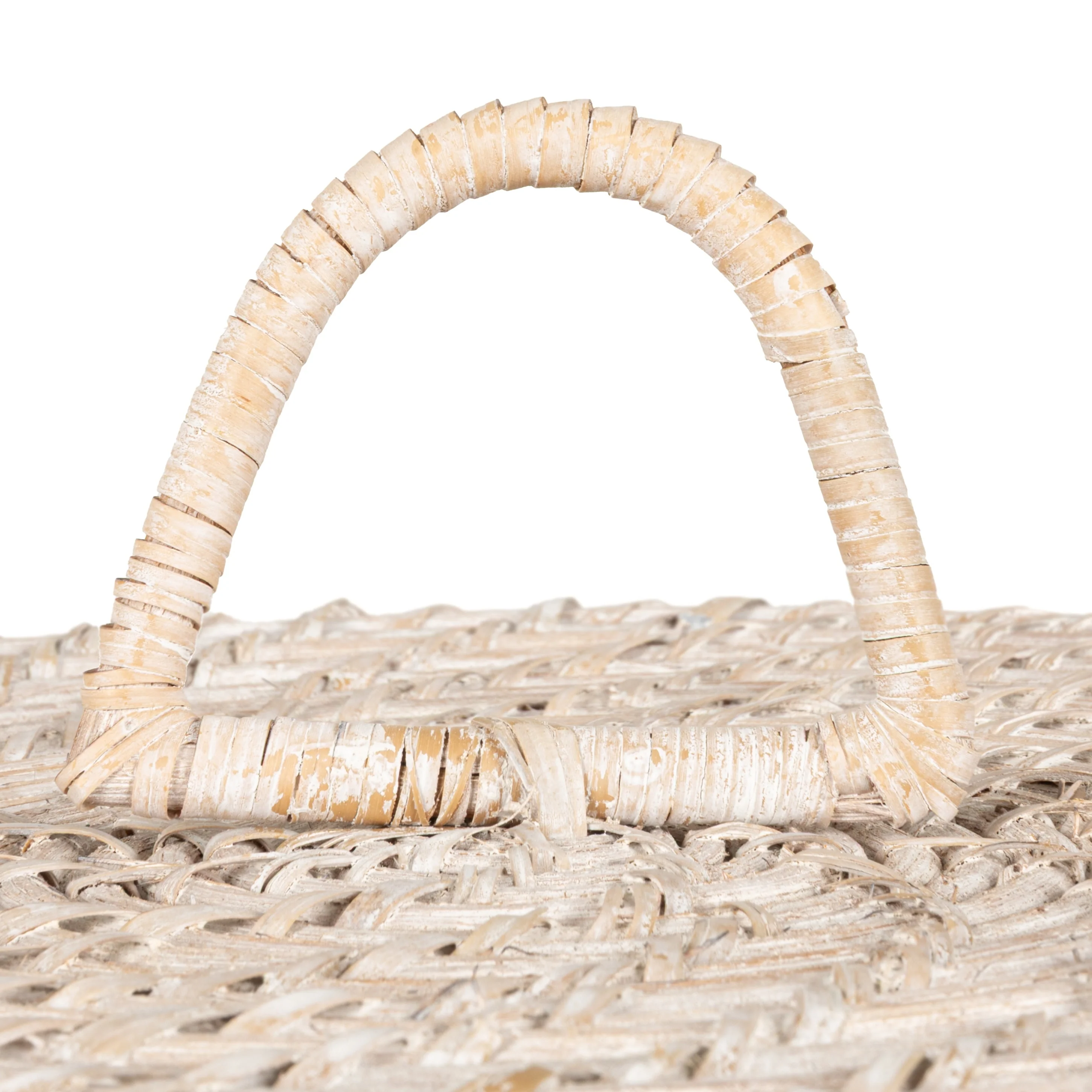 Hand-Woven Rattan Wicker Storage Baskets with Lids, Set of 2