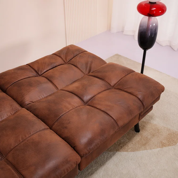 Besharat 70.5" Wide Faux Leather Split Back Convertible Sofa