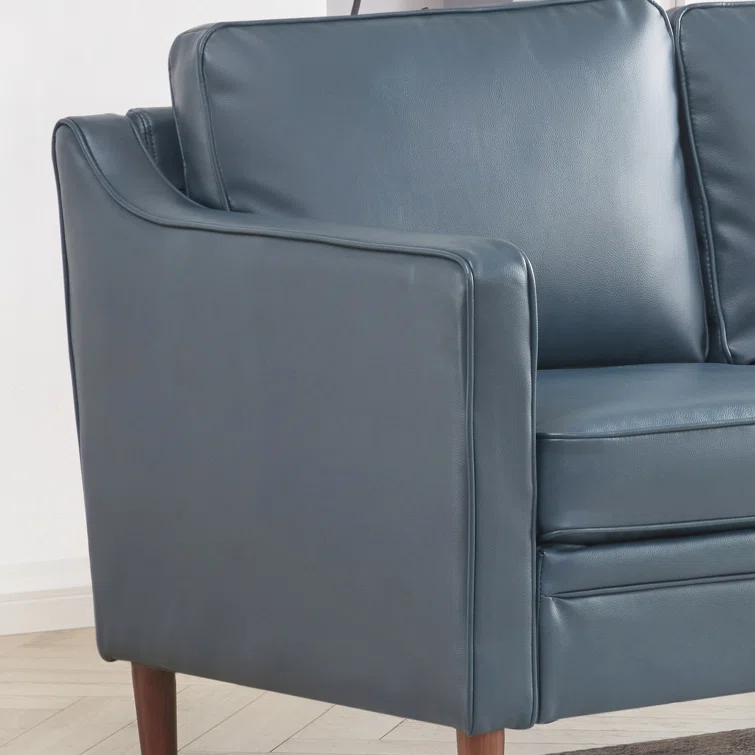 Azleigh 80.31'' Faux Leather Square Arm Sofa