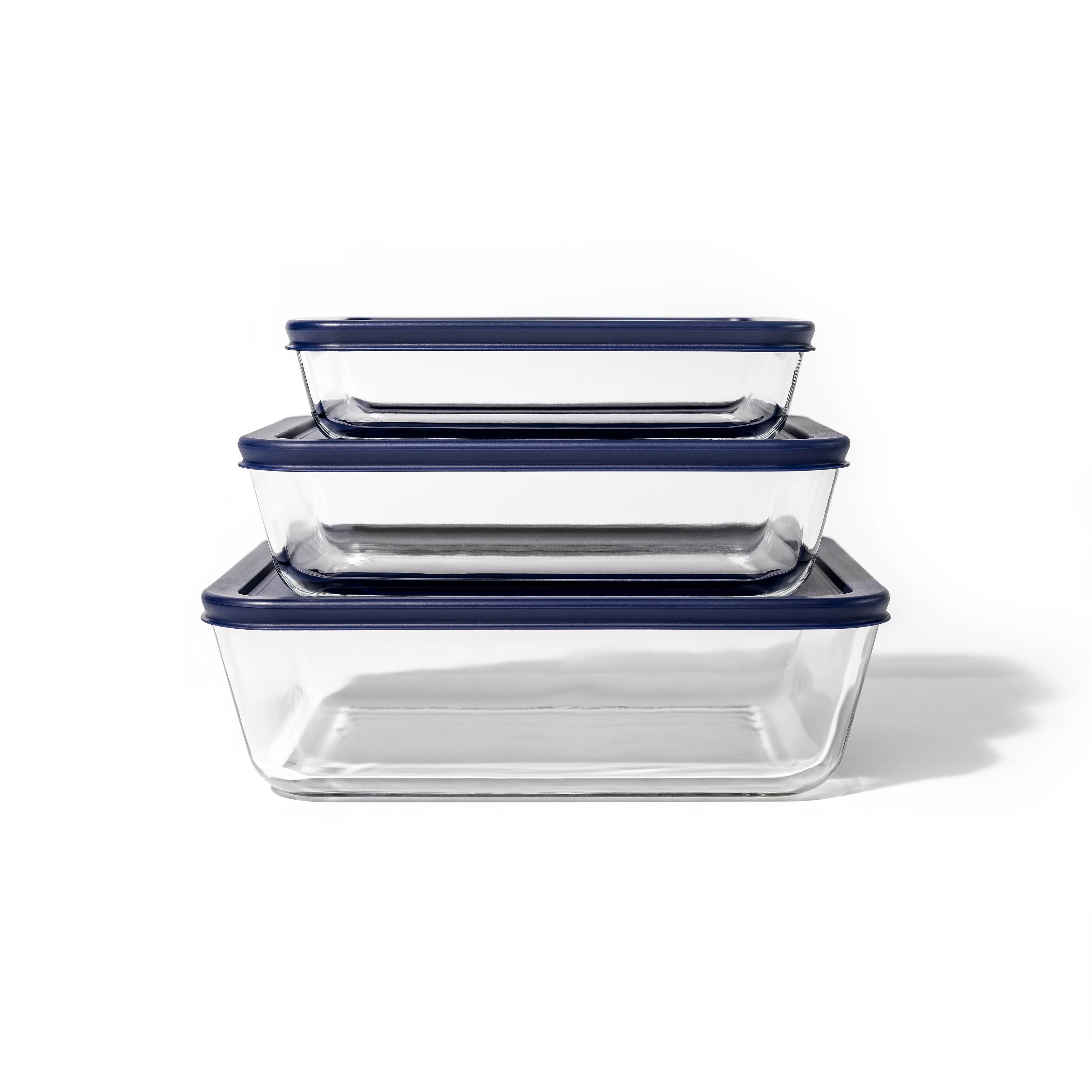 Glass Food Storage Set with Airtight Lids - Nesting, Space-Saving, BPA-Free, Microwave, Oven & Dishwasher Safe