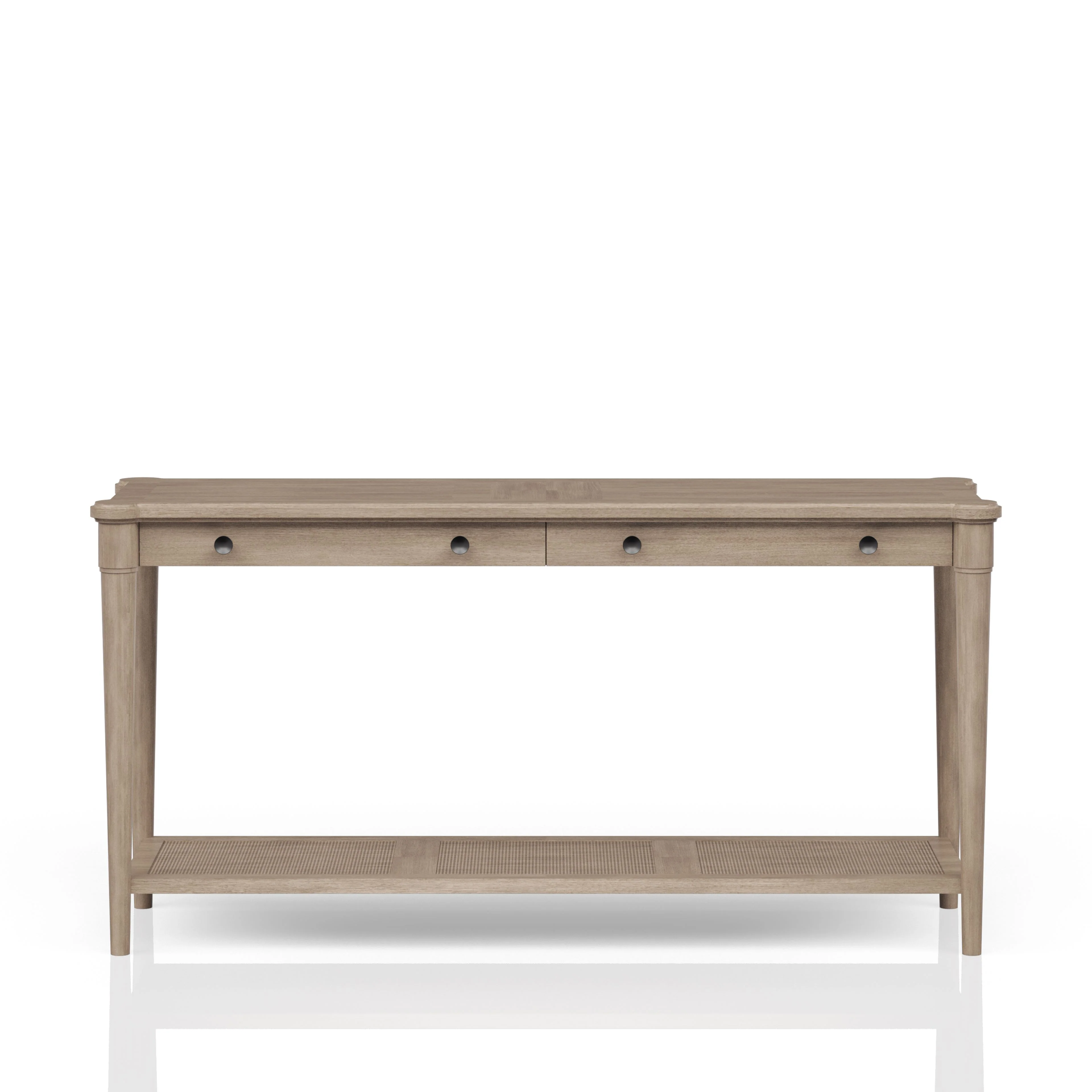 Sofa Table with 2 Drawers and Storage Shelf