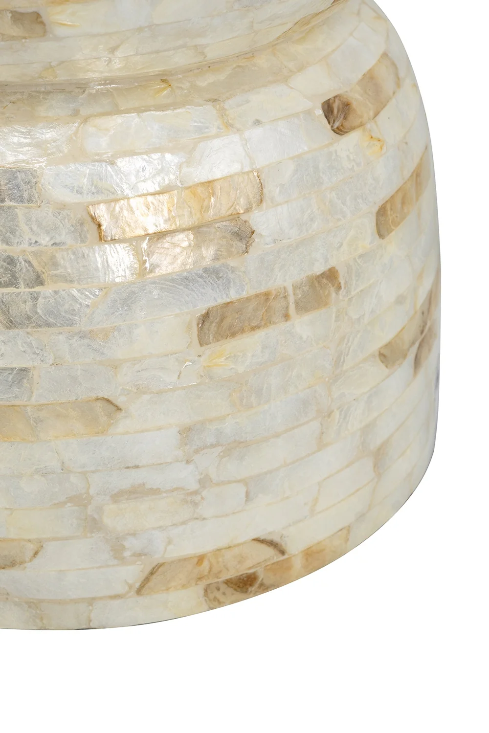 Gold & White Capiz Hourglass Side Table
