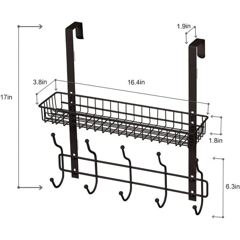 Over The Door Shelf Organizer with 5 Hook