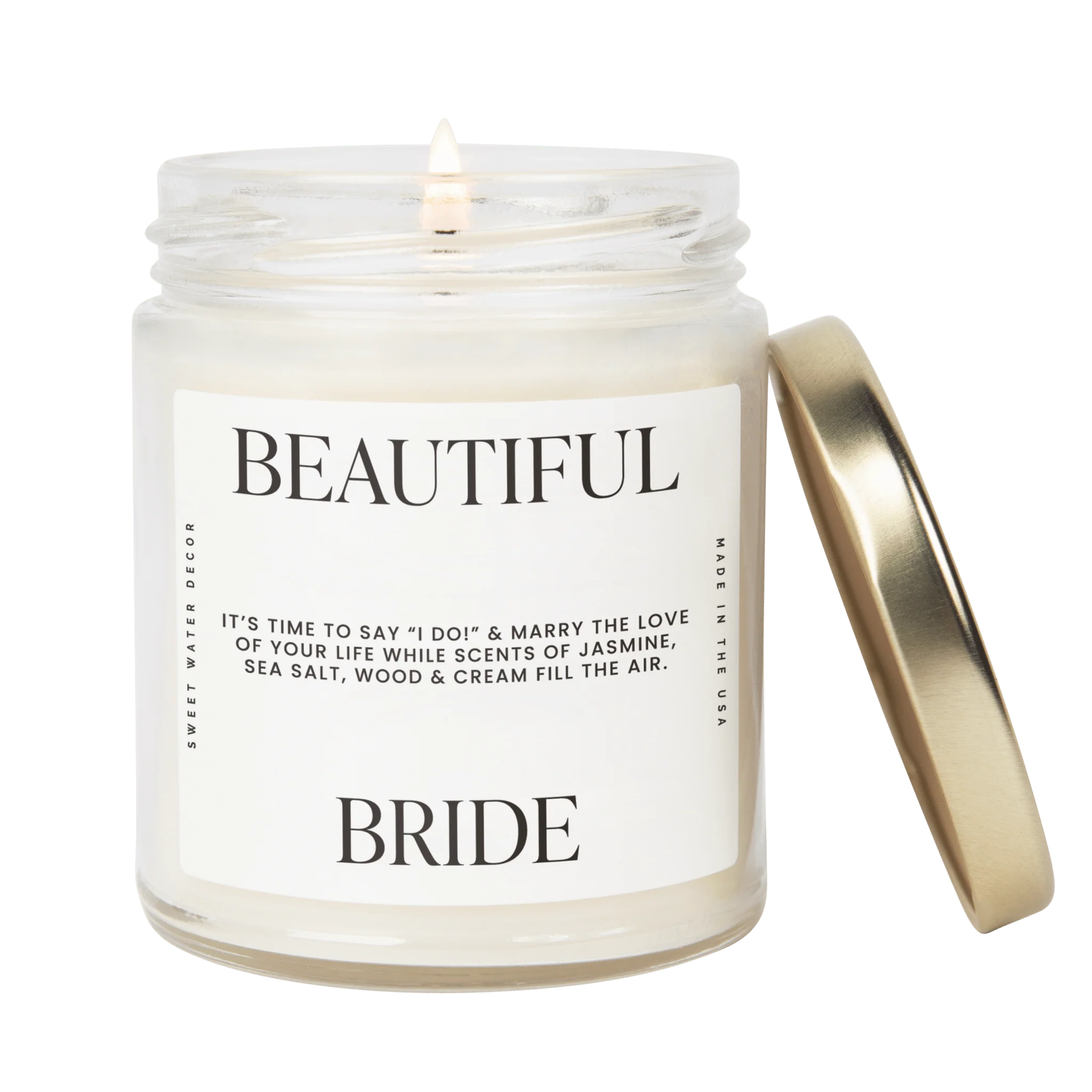 Beautiful Bride Soy Candle - Large Quote Label - 9 oz