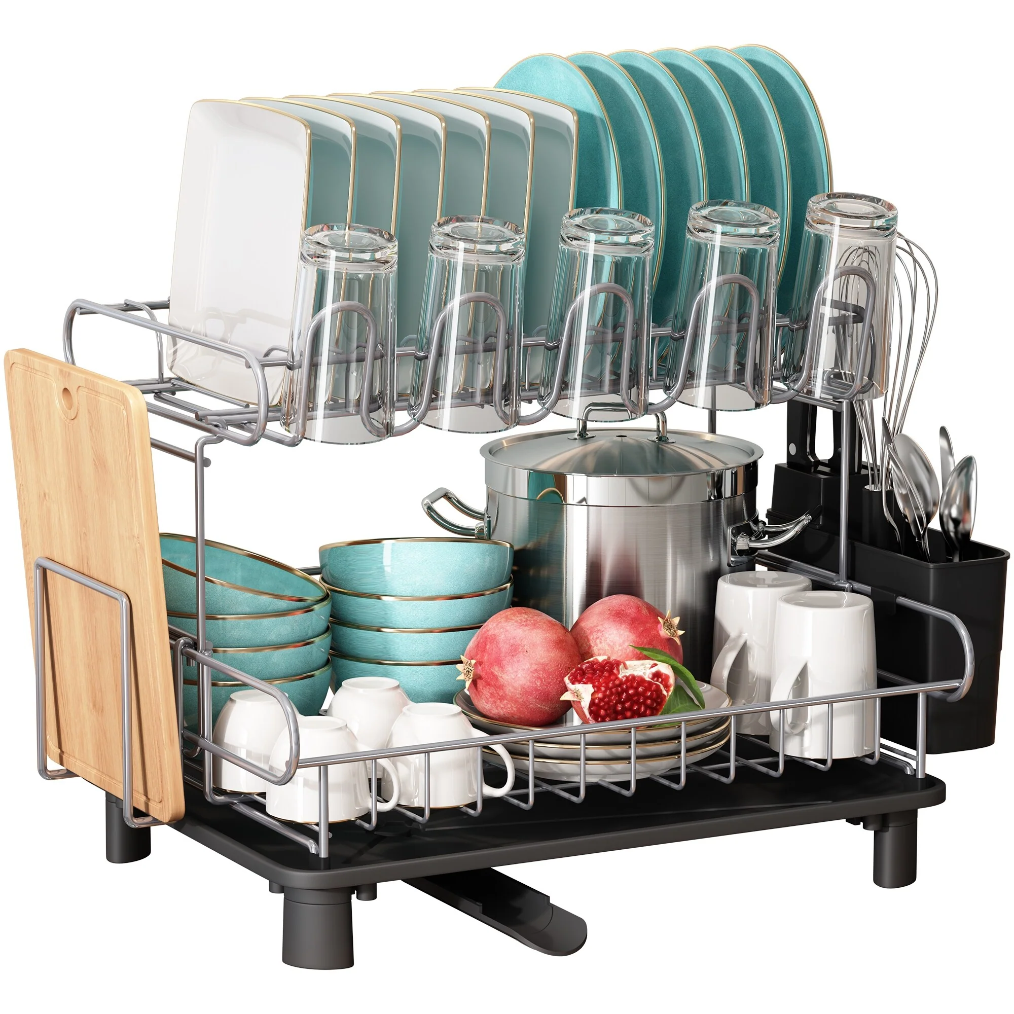 JASIWAY 2 Tier Kitchen Stainless Steel Dish Rack