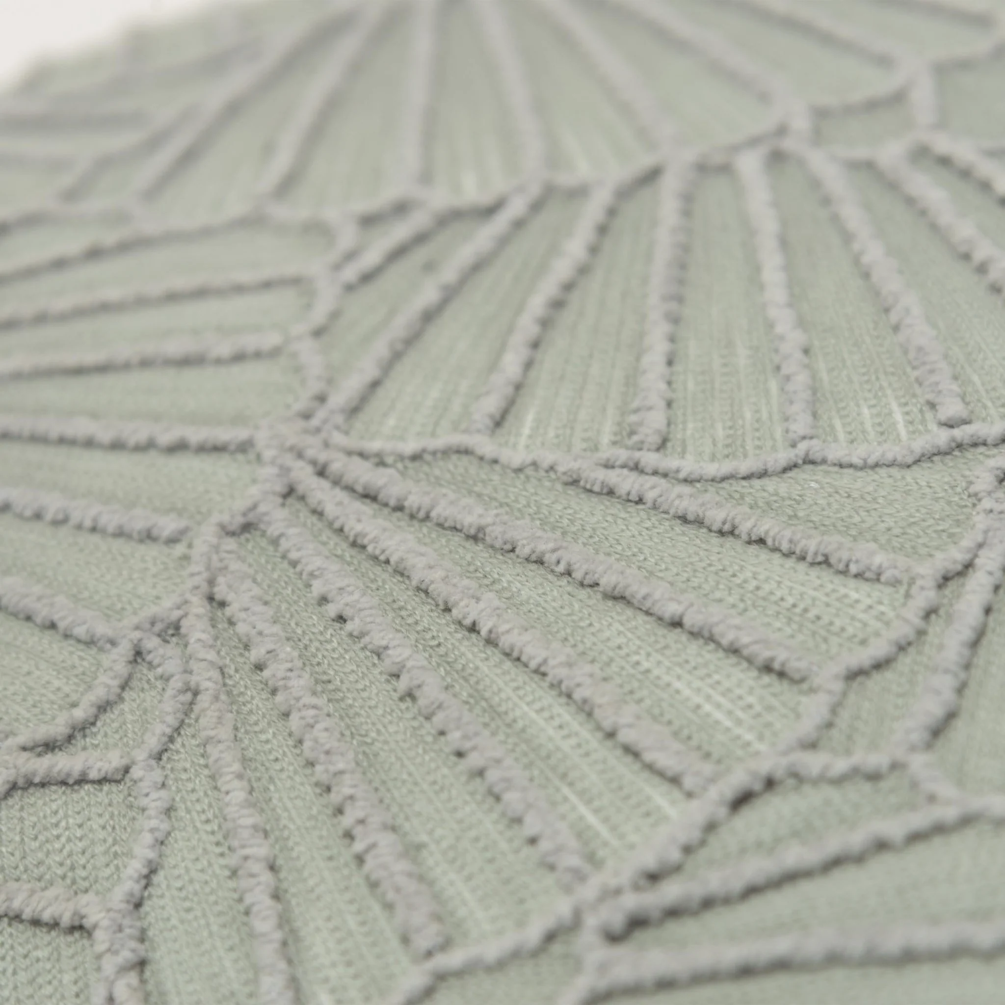 Embroidered Fan Square Pillow