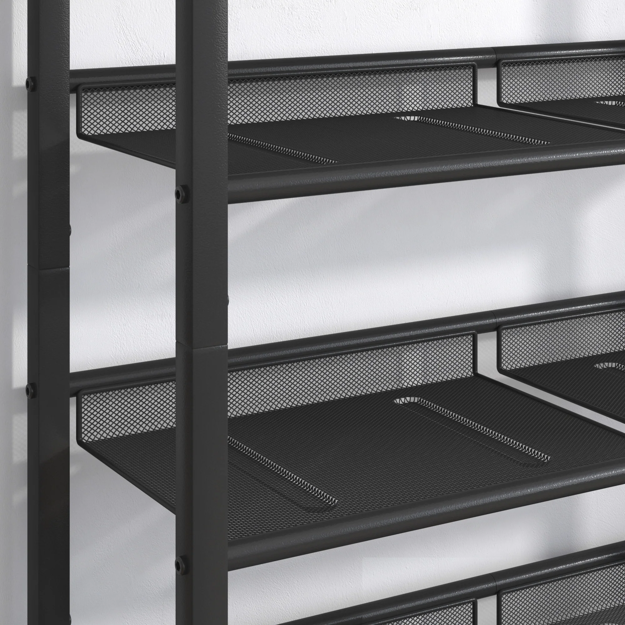Adjustable 5-layer Shoe Rack with 4 Mesh Shelves