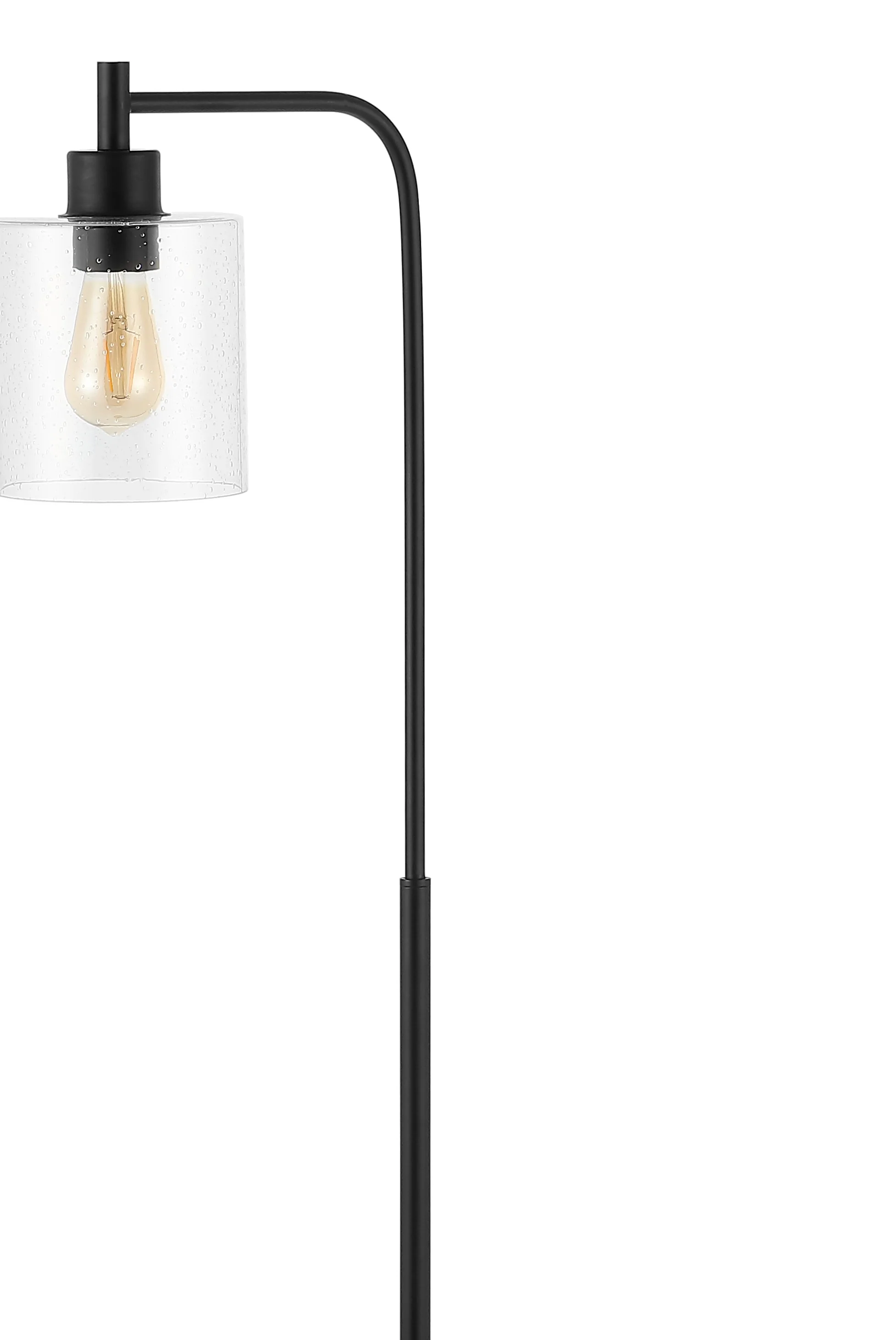 Axel Iron/Seeded Glass Farmhouse Industrial LED Floor Lamp