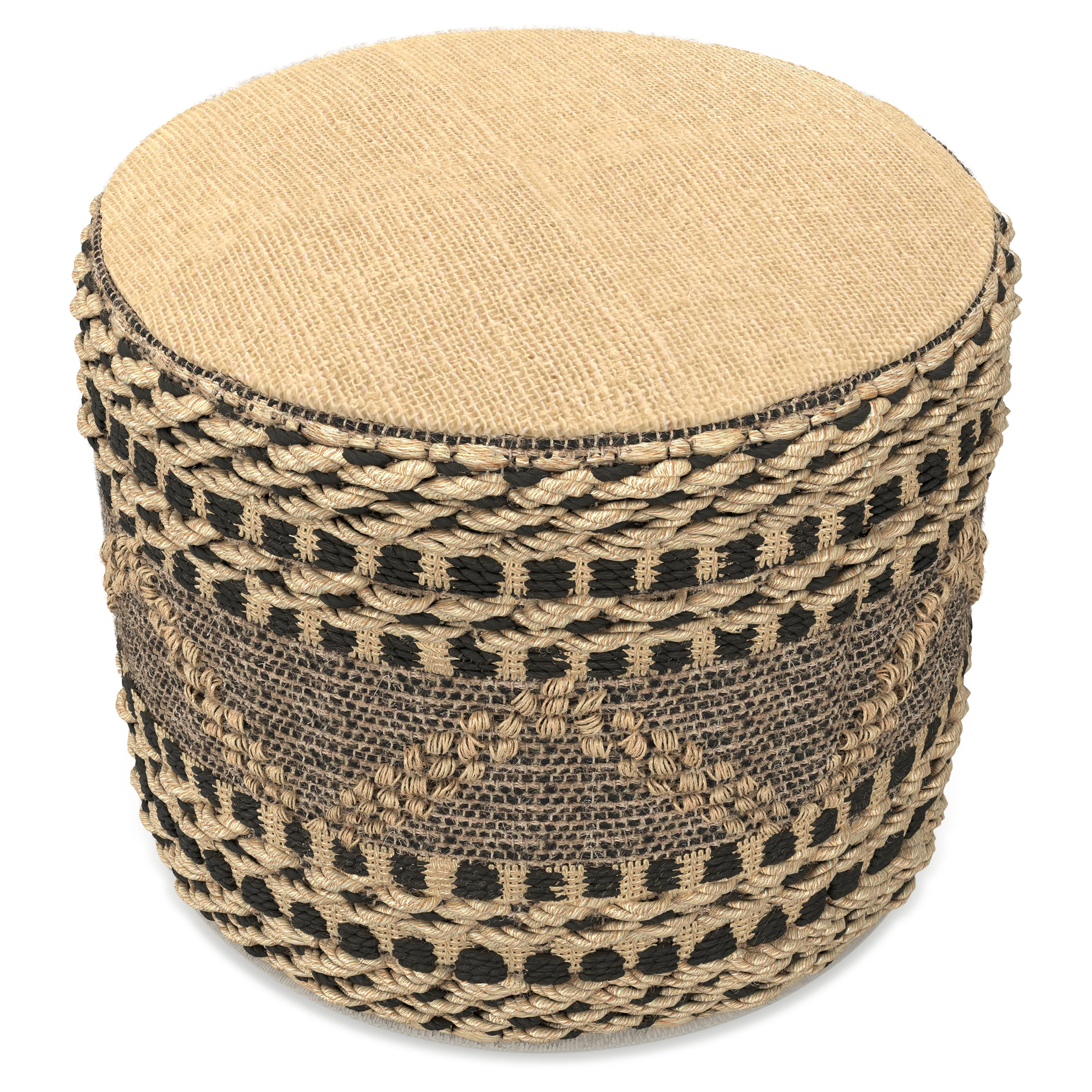 Stella Round Woven Pouf