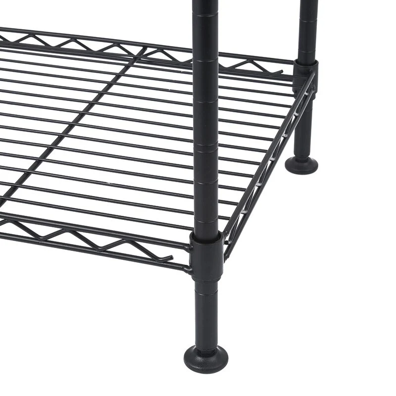 4-Tier Industrial Welded Wire Shelving Black