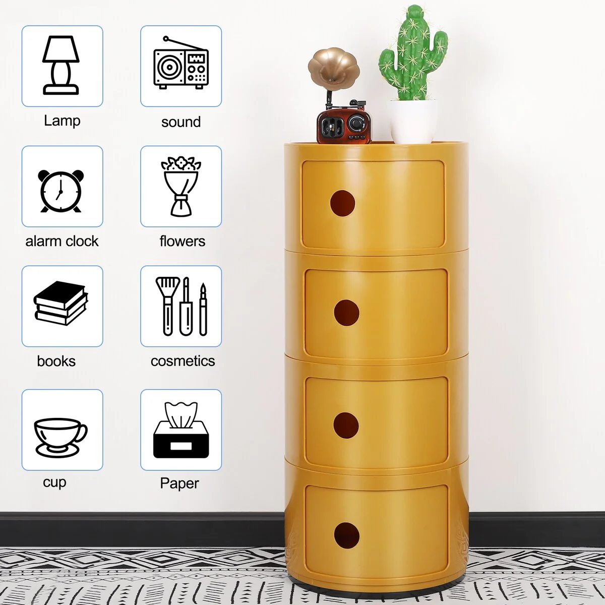 ABS Multifunction Storage Table Stackable Detachable Organizer