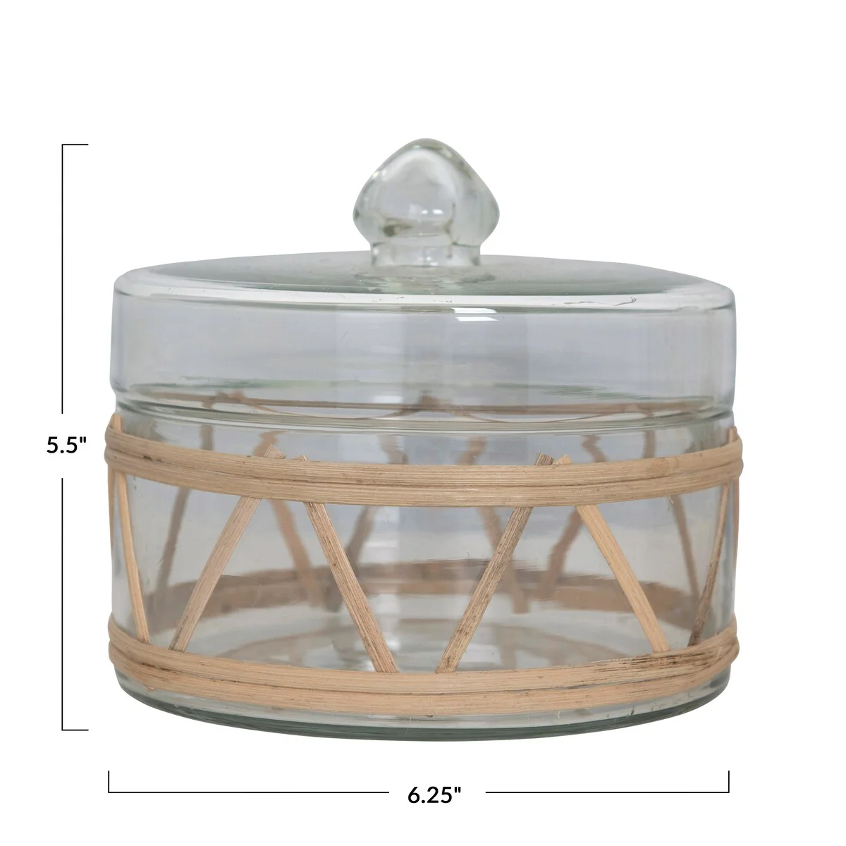 Rattan Wrapped Glass Jar with Lid