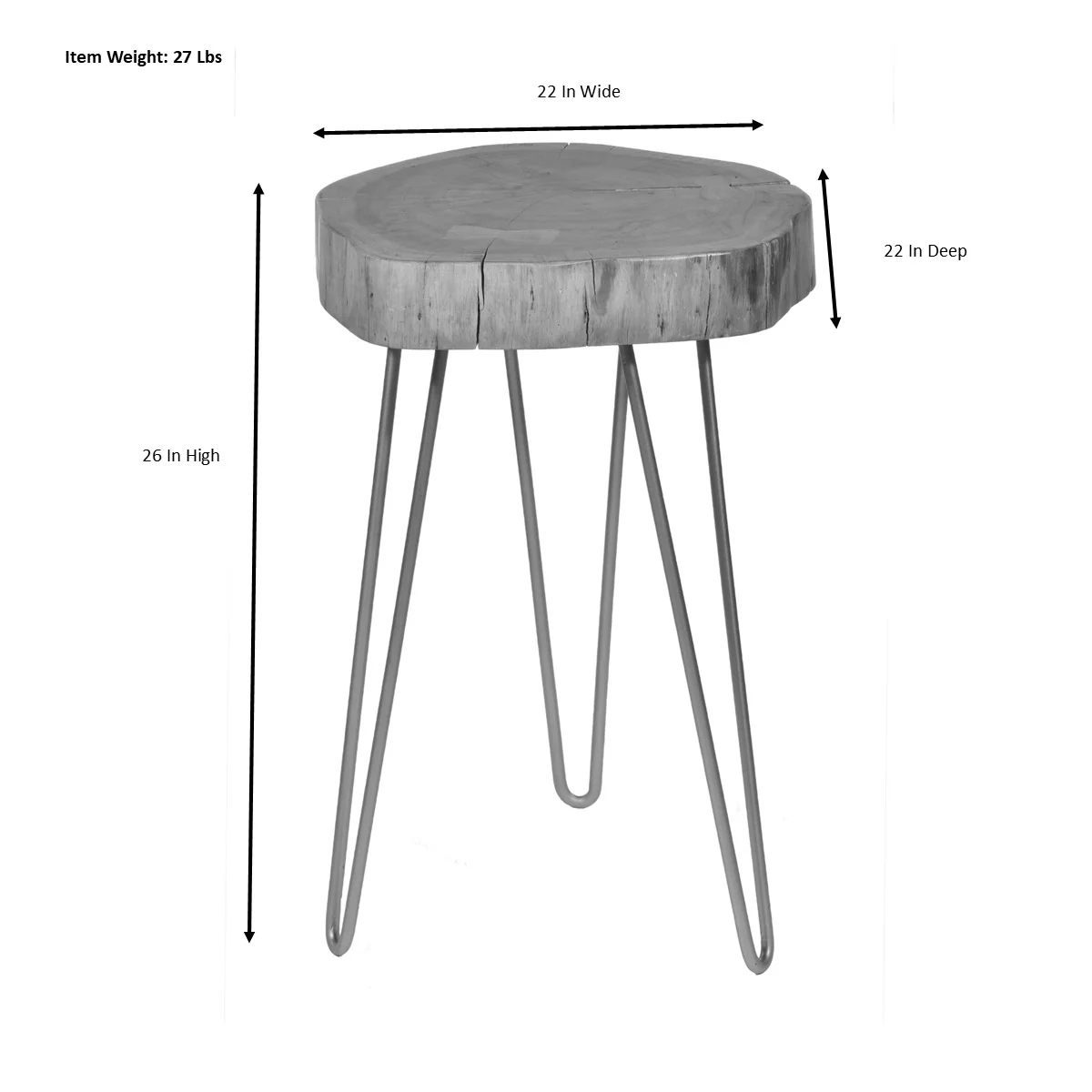 Seti Live Edge Accent Table