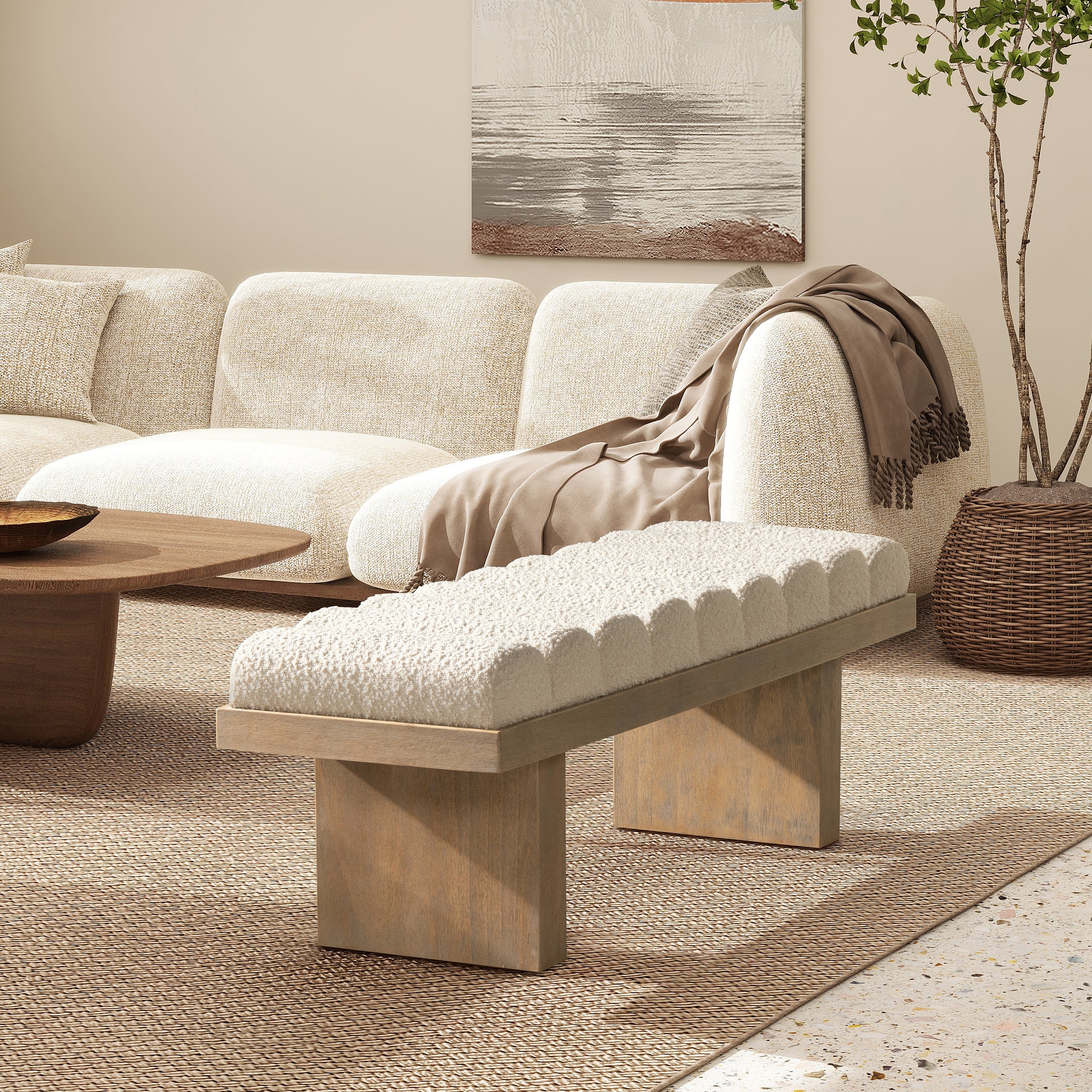 Bella Upholstered Modern Accent Bench