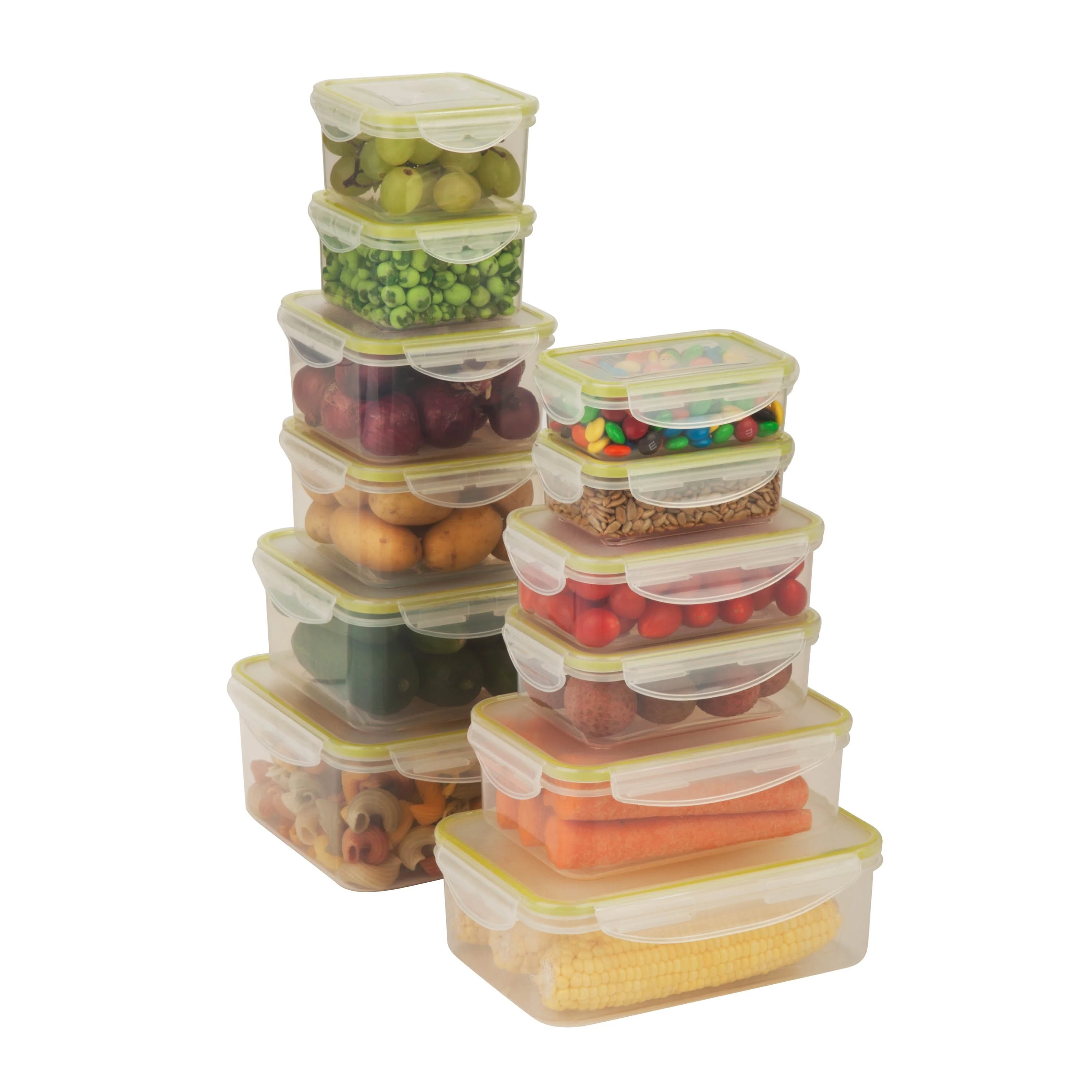 Honey-Can-Do 24-Piece Clear Plastic Snap-Lock Food Storage Set