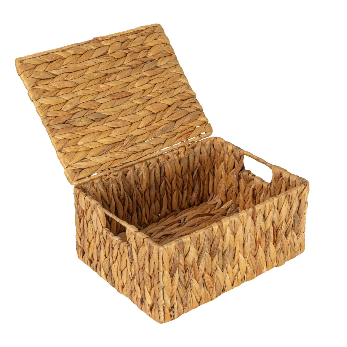 Household Essentials Water Hyacinth Nesting Basket Set with Lid, Set of 3 - 14.2