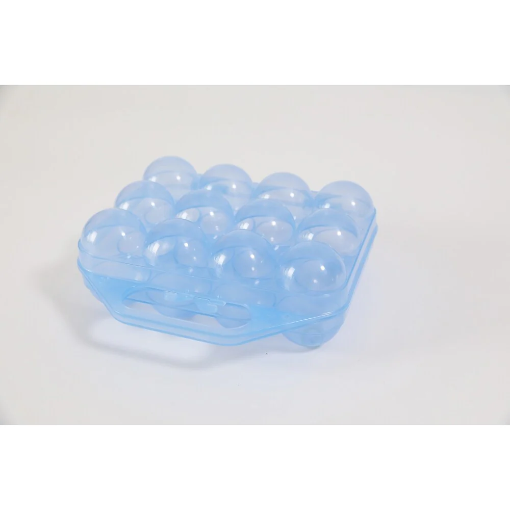 Clear Plastic Egg Carton, 12 Egg Holder Carrying Case with Handle