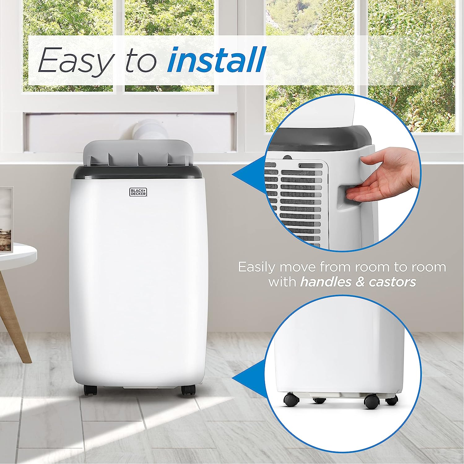 BLACK+DECKER Air Conditioner, 14,000 BTU Air Conditioner Portable for Room up to 700 Sq. Ft. with Remote Control, White