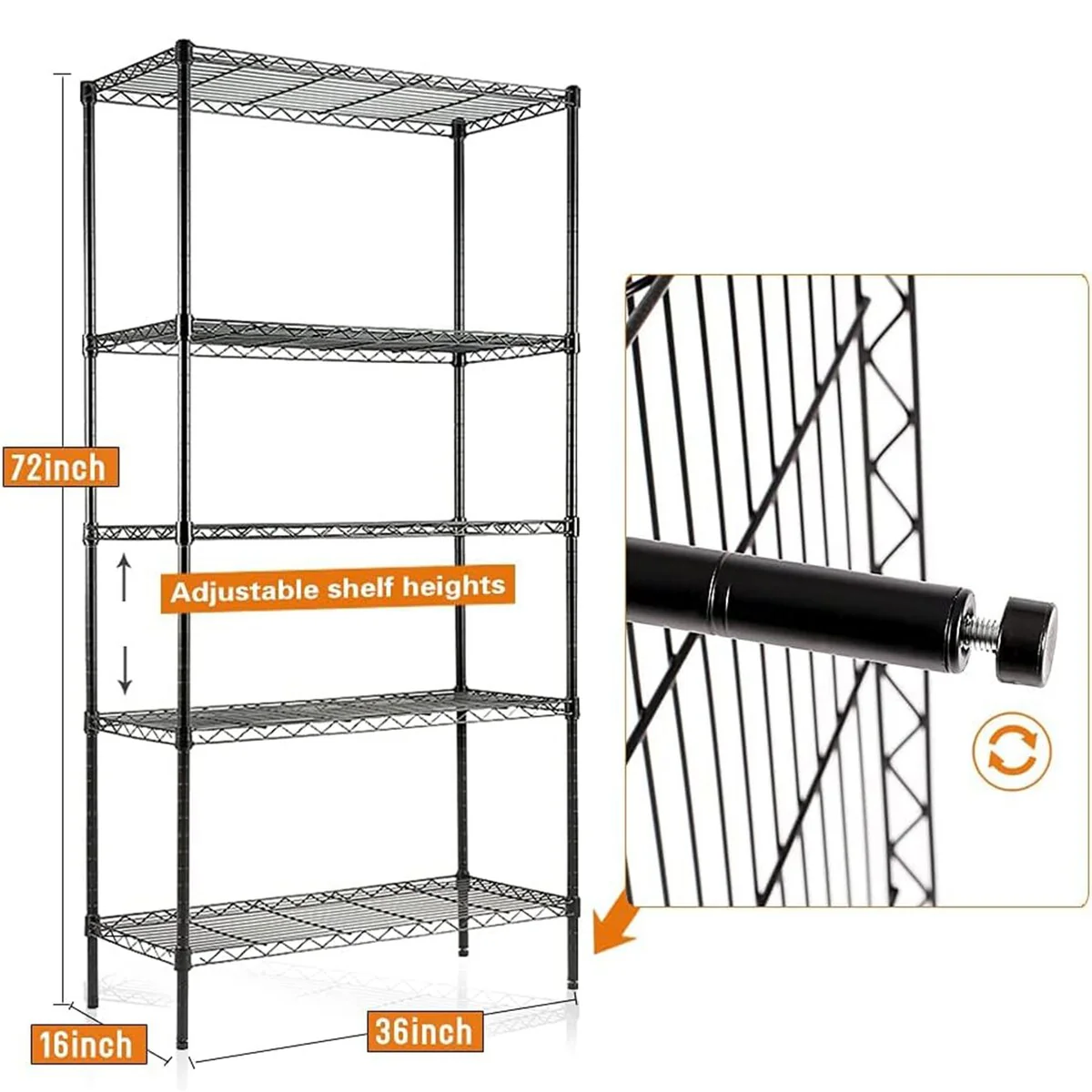 4/5-Tier Steel Shelving Unit Heavy-Duty Storage Rack