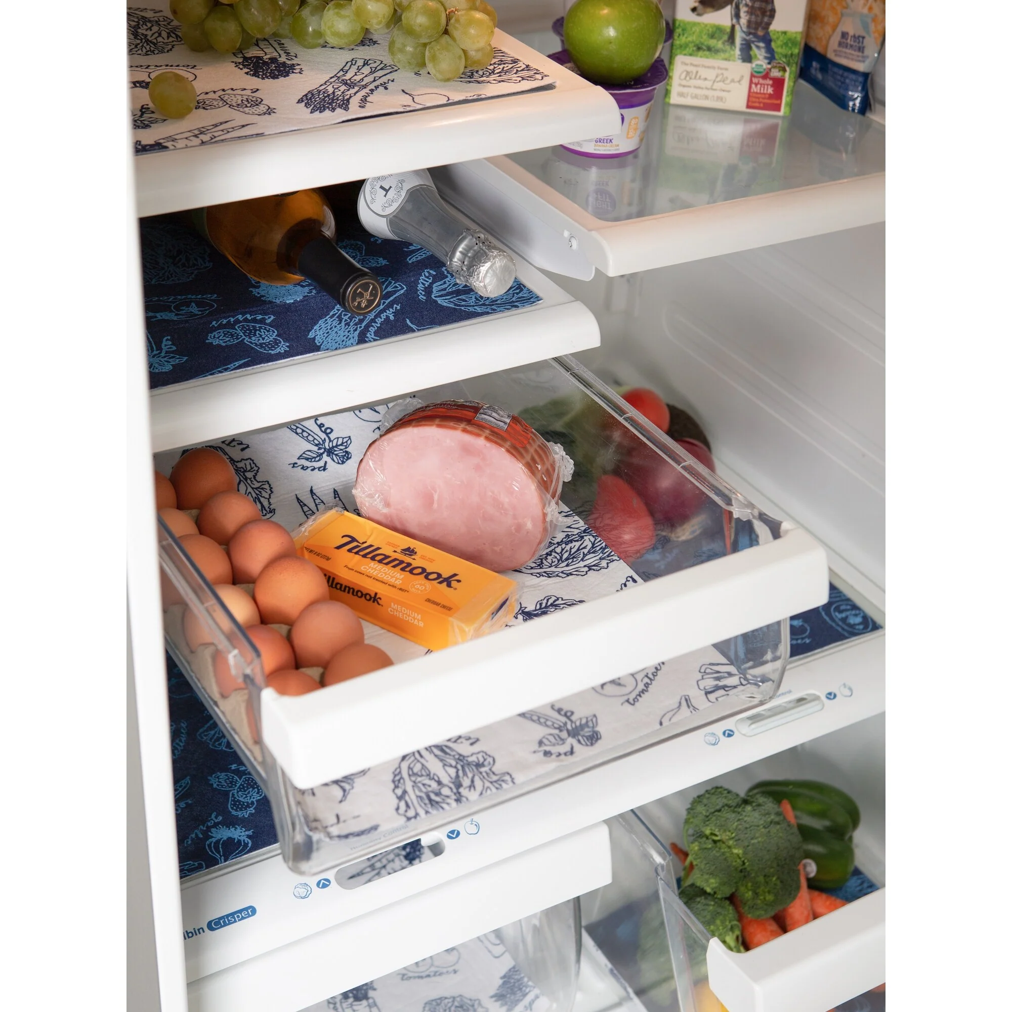 DII Nautical Blue Market Print Fridge Liner (Set of 6)