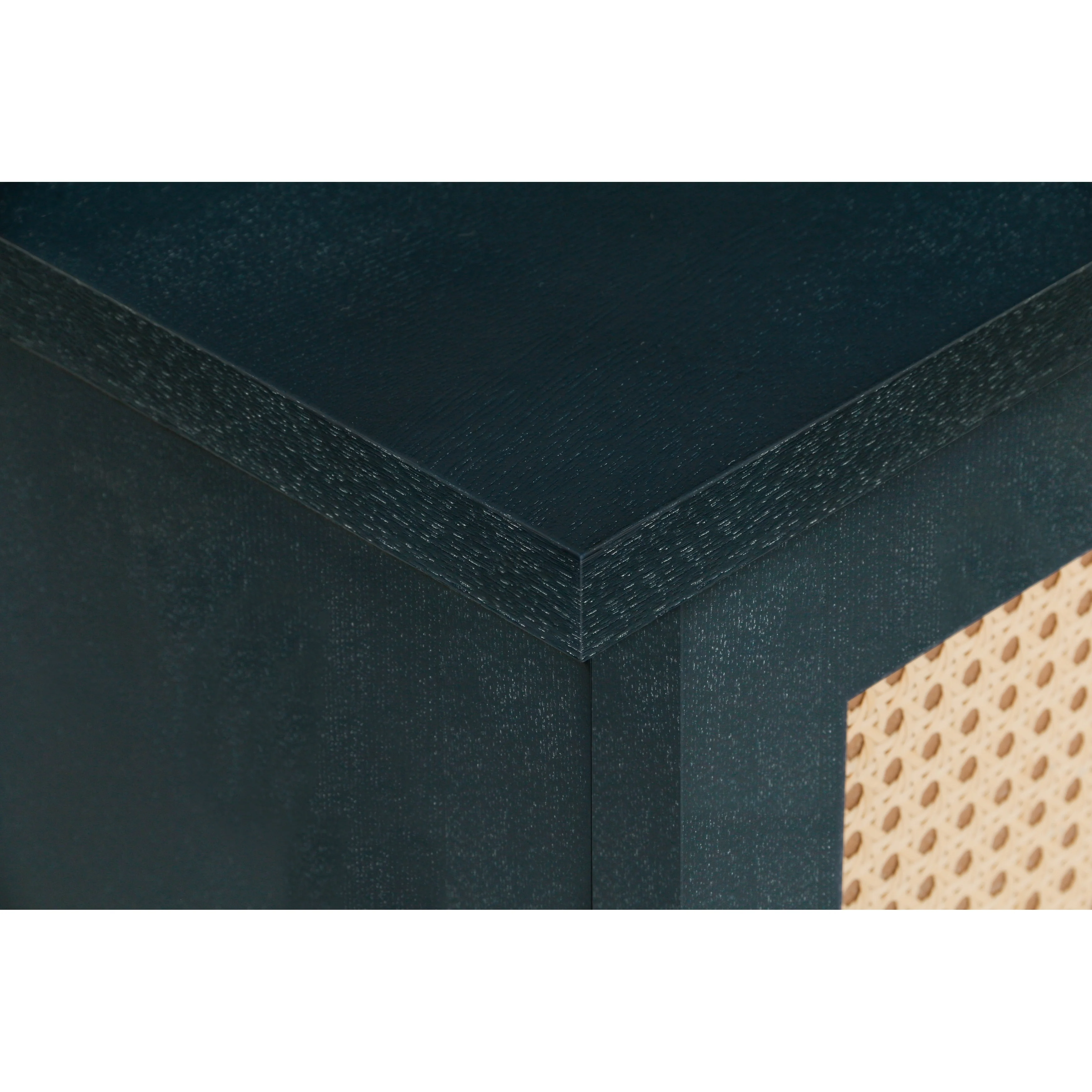 Roomfitters Handcrafted Premium Grain Panels,Rattan Sideboard Buffet Cabinet, Accent Storage Cabinet, Navy Blue - N/A