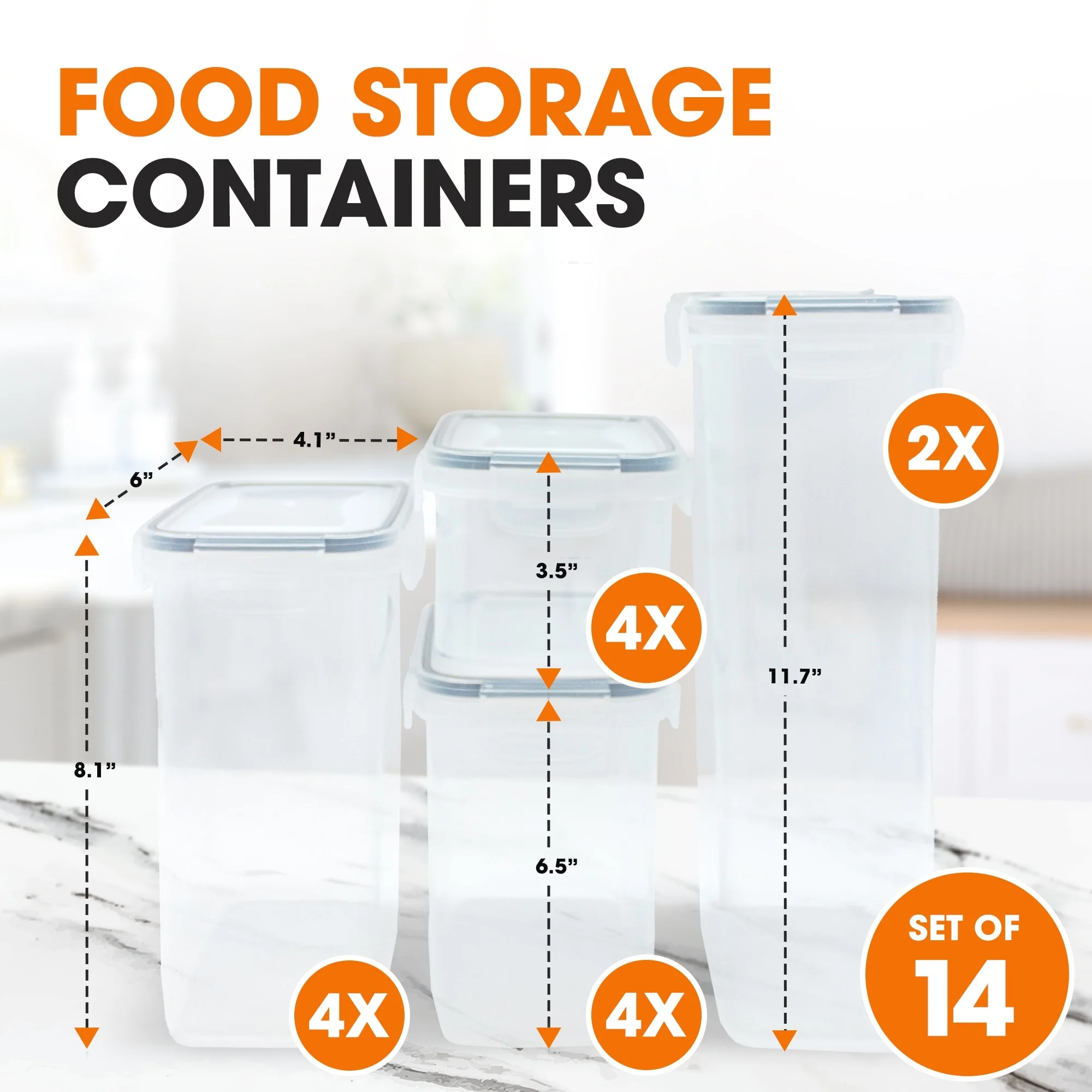 Cheer Collection Set of 14 Airtight Food Storage Containers - Set of 14