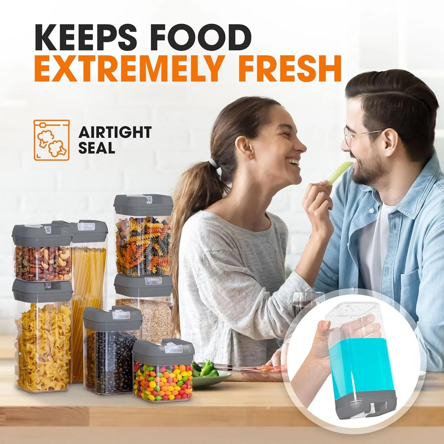 Cheer Collection 7-piece Stackable Airtight Food Storage Container Set