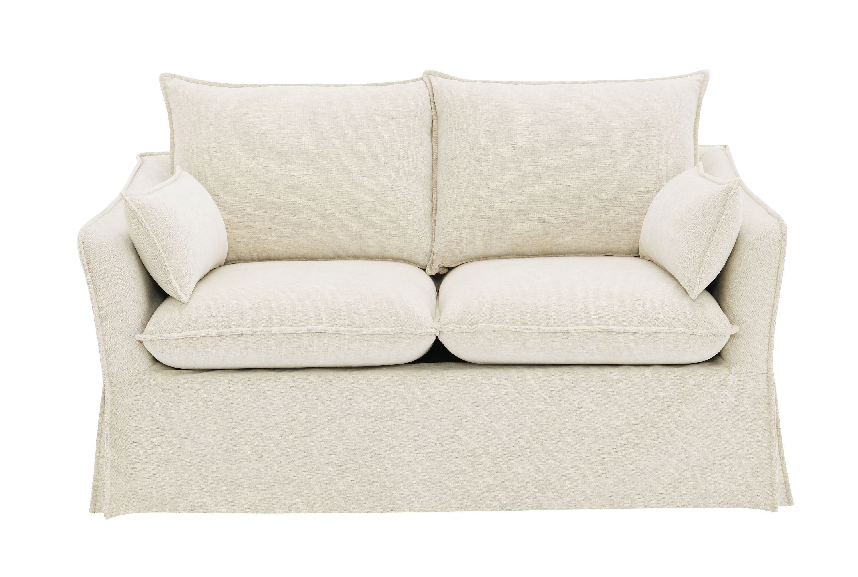 Shane Beige Linen Loveseat with Pillows