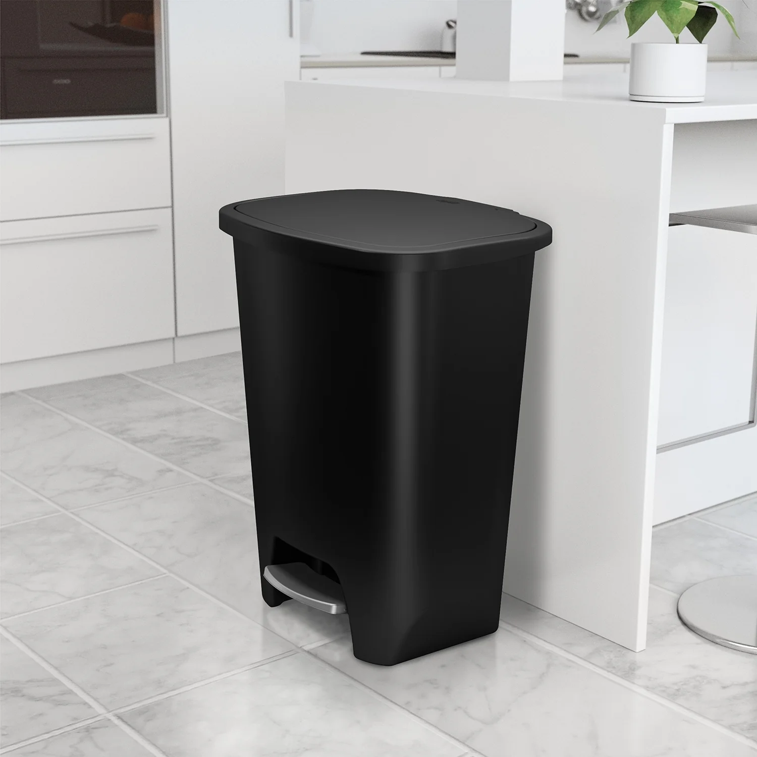 Glad Black Step-on Plastic Trash Can