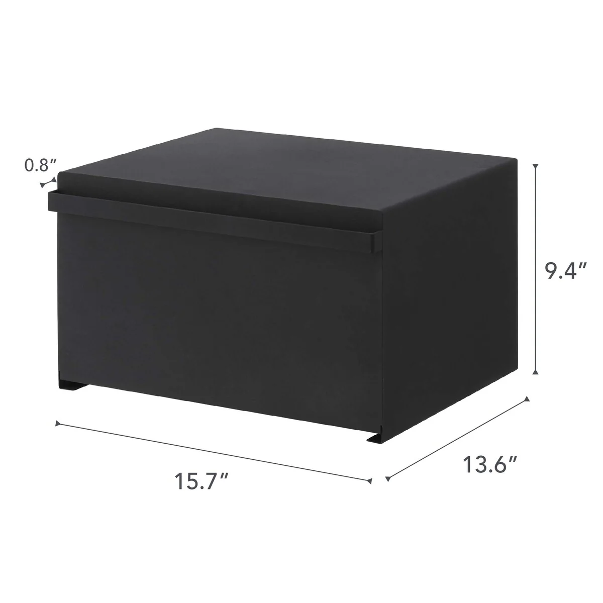 Yamazaki Home Bread Box - Two Styles, Steel, Horizontal, Holds 22.2 lbs - L 13.58 x W 15.75 x H 9.45 inches