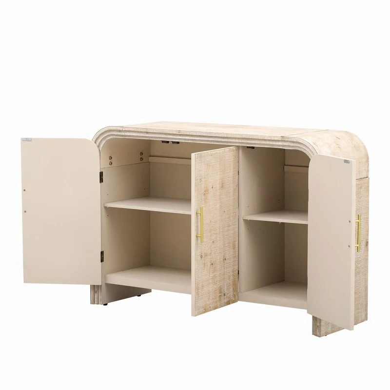 47.2''W Sideboard with Gold Handles and Adjustable Dividers - N/A