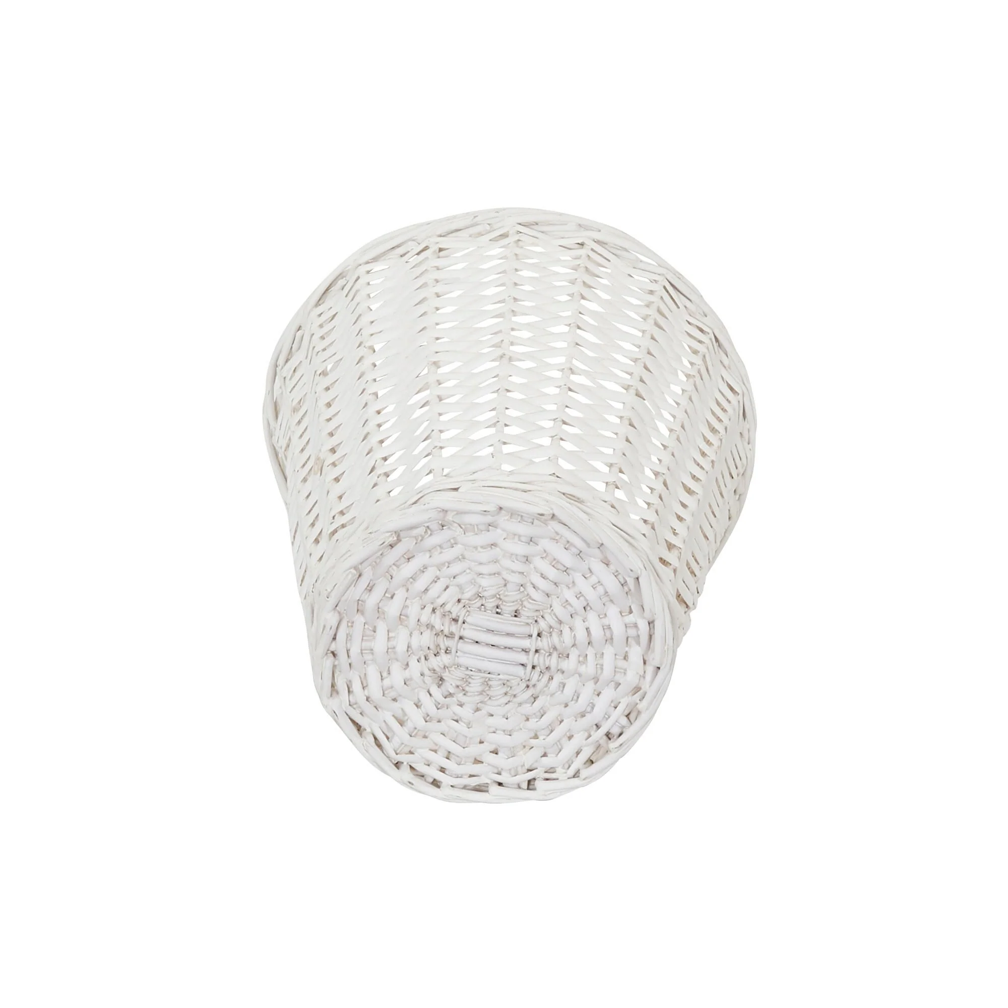 Household Essentials Willow Weave Wicker Waste Basket, White