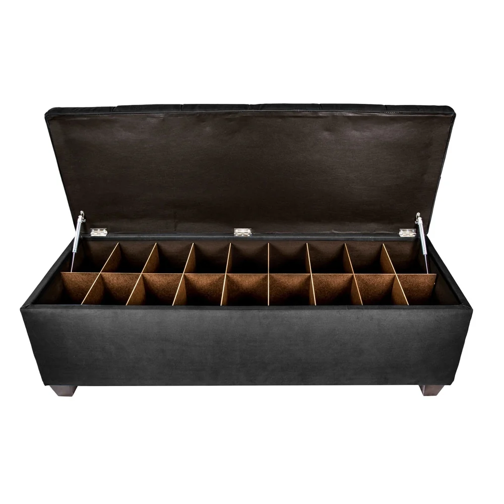 MJL Furniture-Sole Secret Obsession Diamond-tufted Shoe Storage Bench