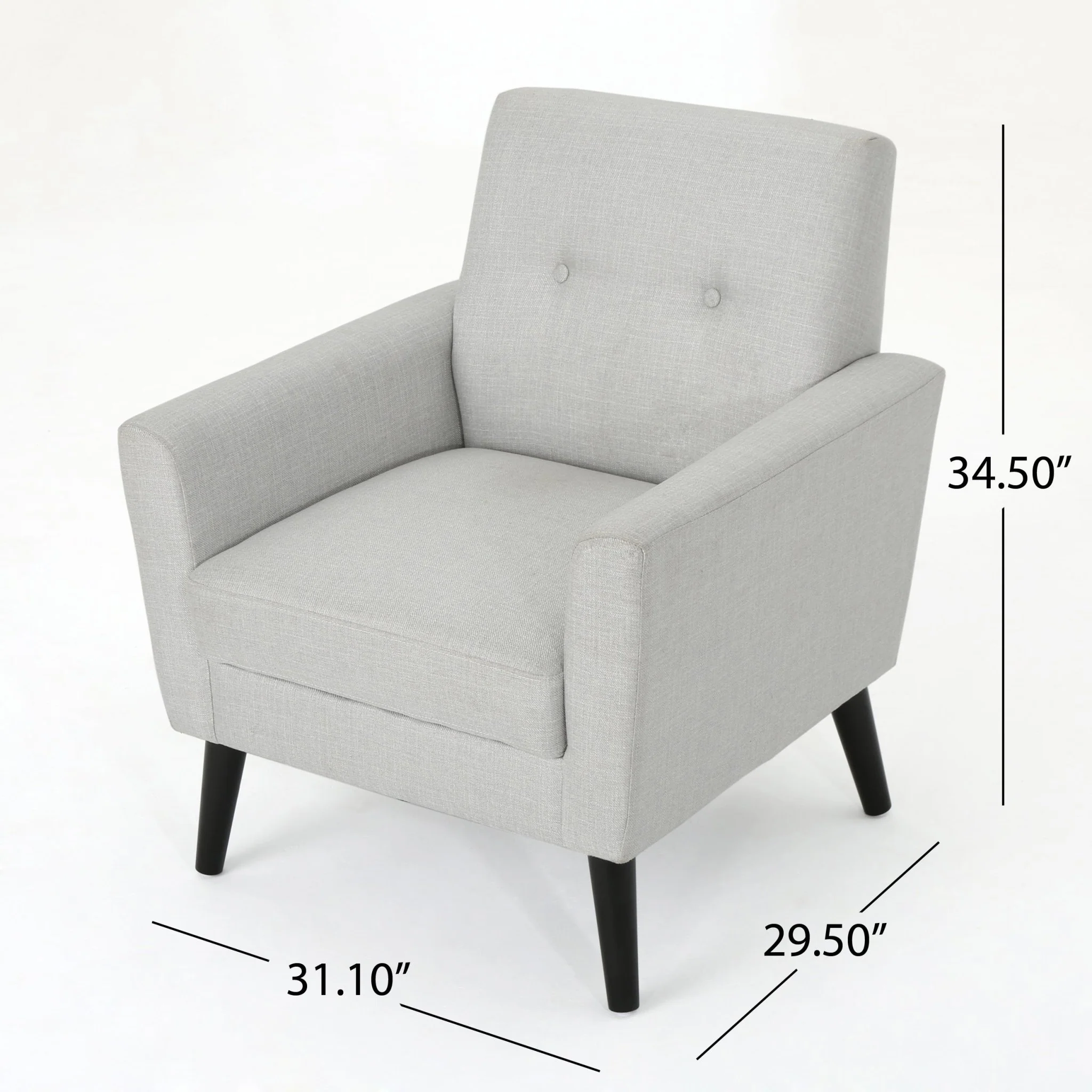 Radiantize Upholstered Fabric Club Chair with Square-off Back and Button Tufted