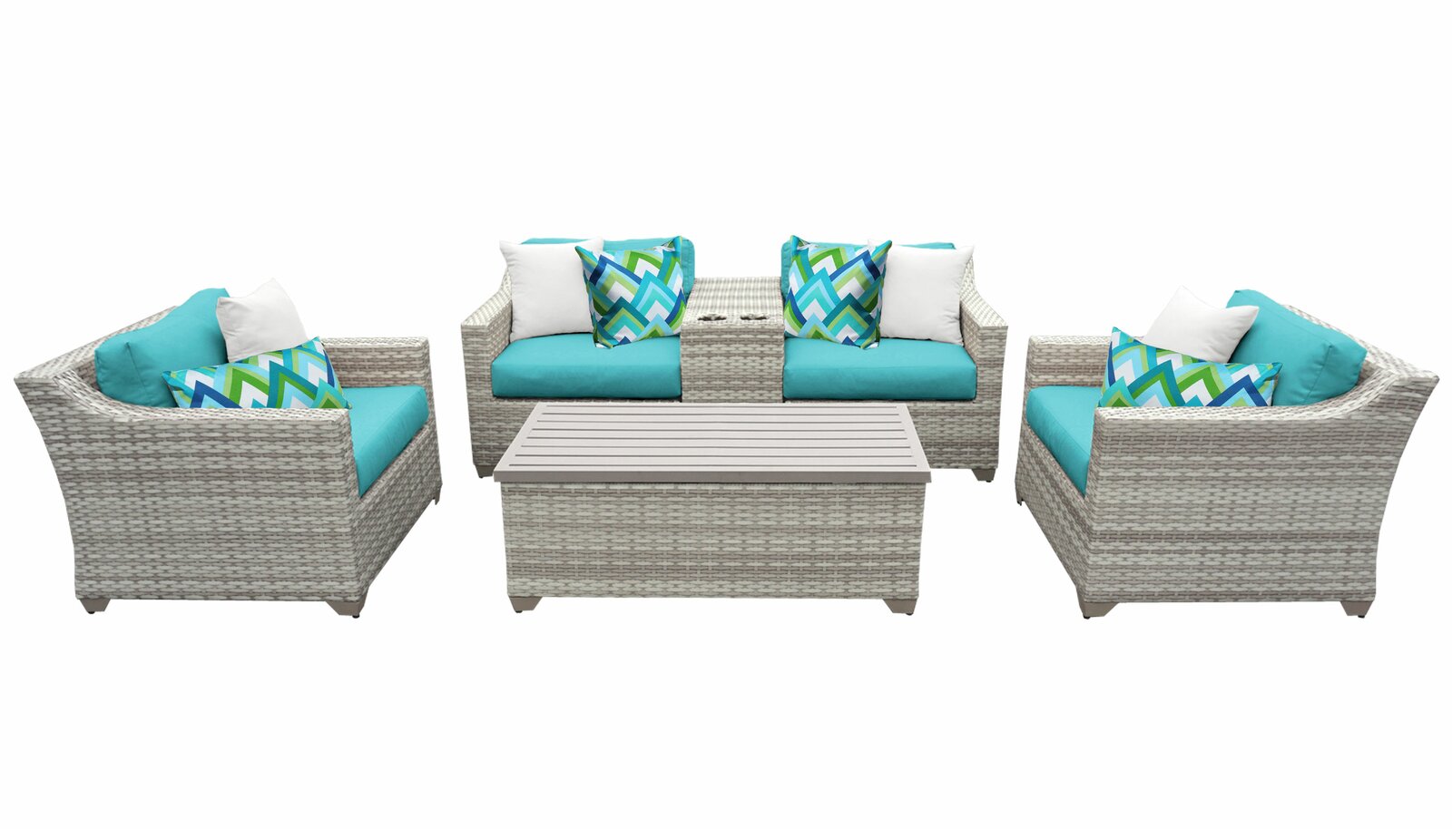 Falmouth Wicker/Rattan 4 - Person Seating Group with Cushions