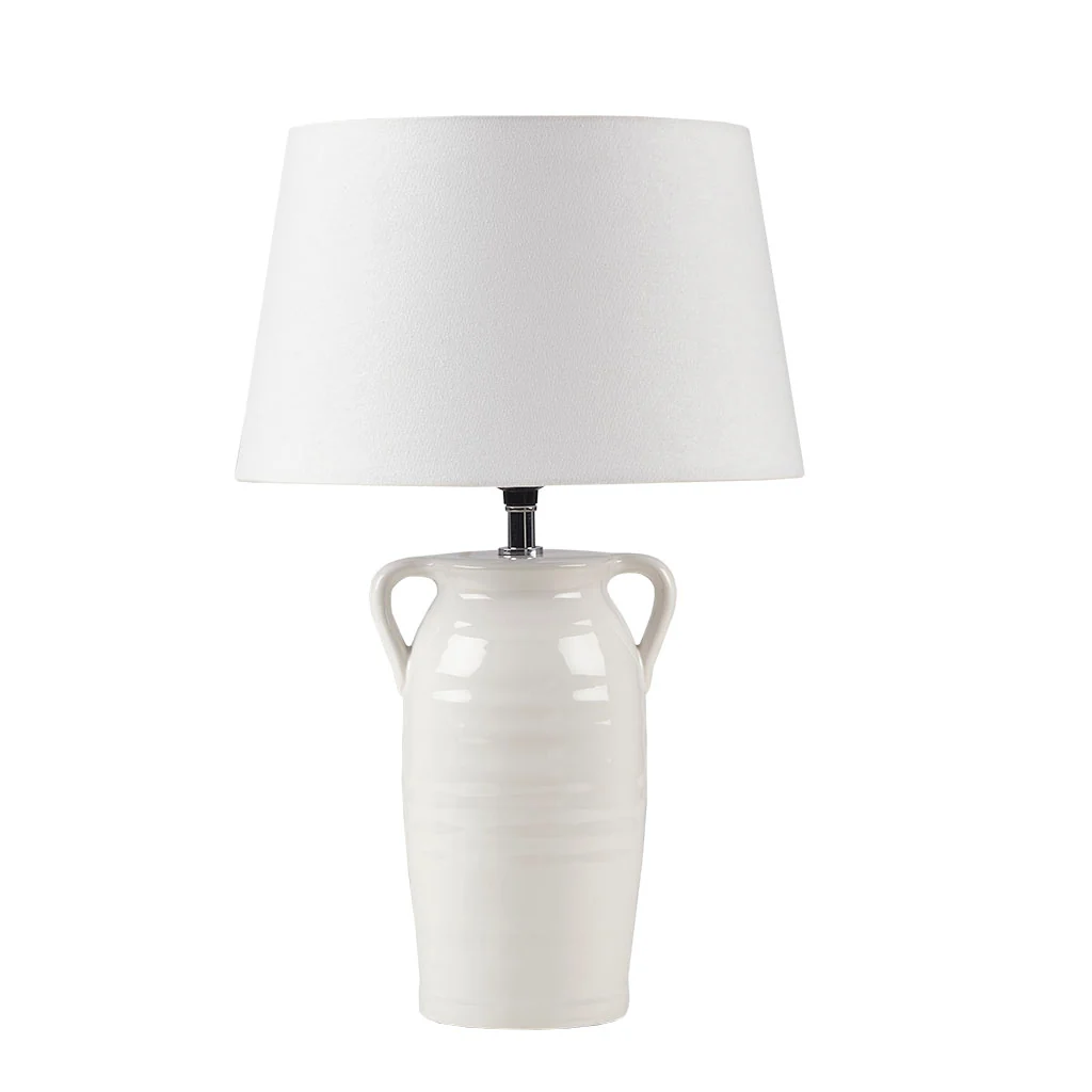 Ceramic Table Lamp with Handles and Vase Shape Base