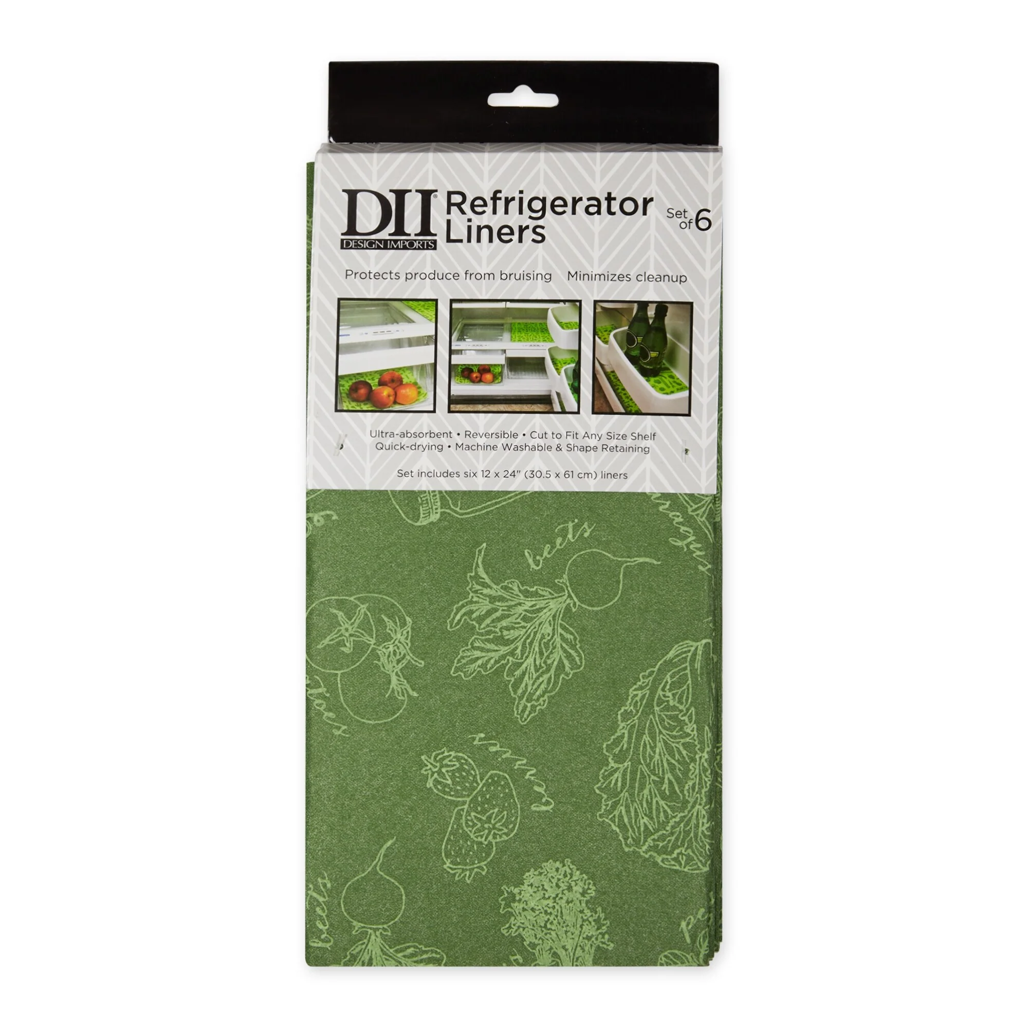 DII Nautical Blue Market Print Fridge Liner (Set of 6)