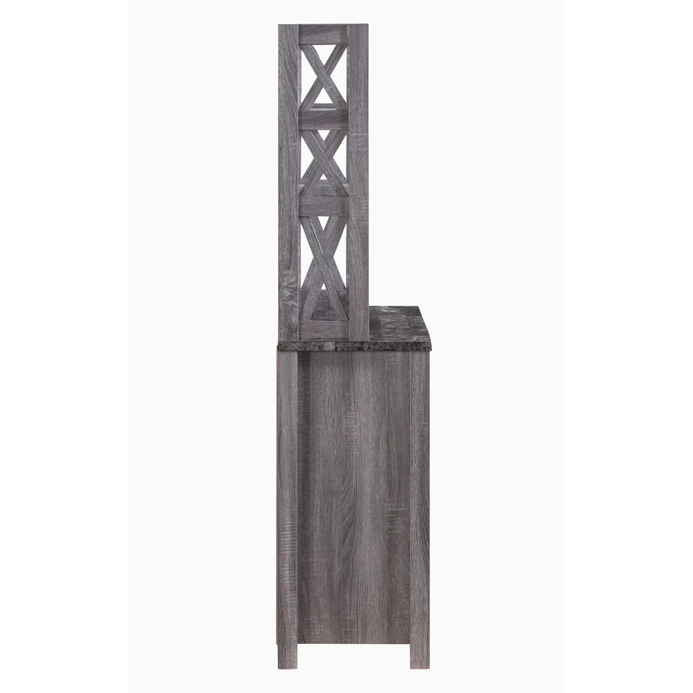 Figg Rustic Wood Multi-shelf Microwave Cabinet by Furniture of America