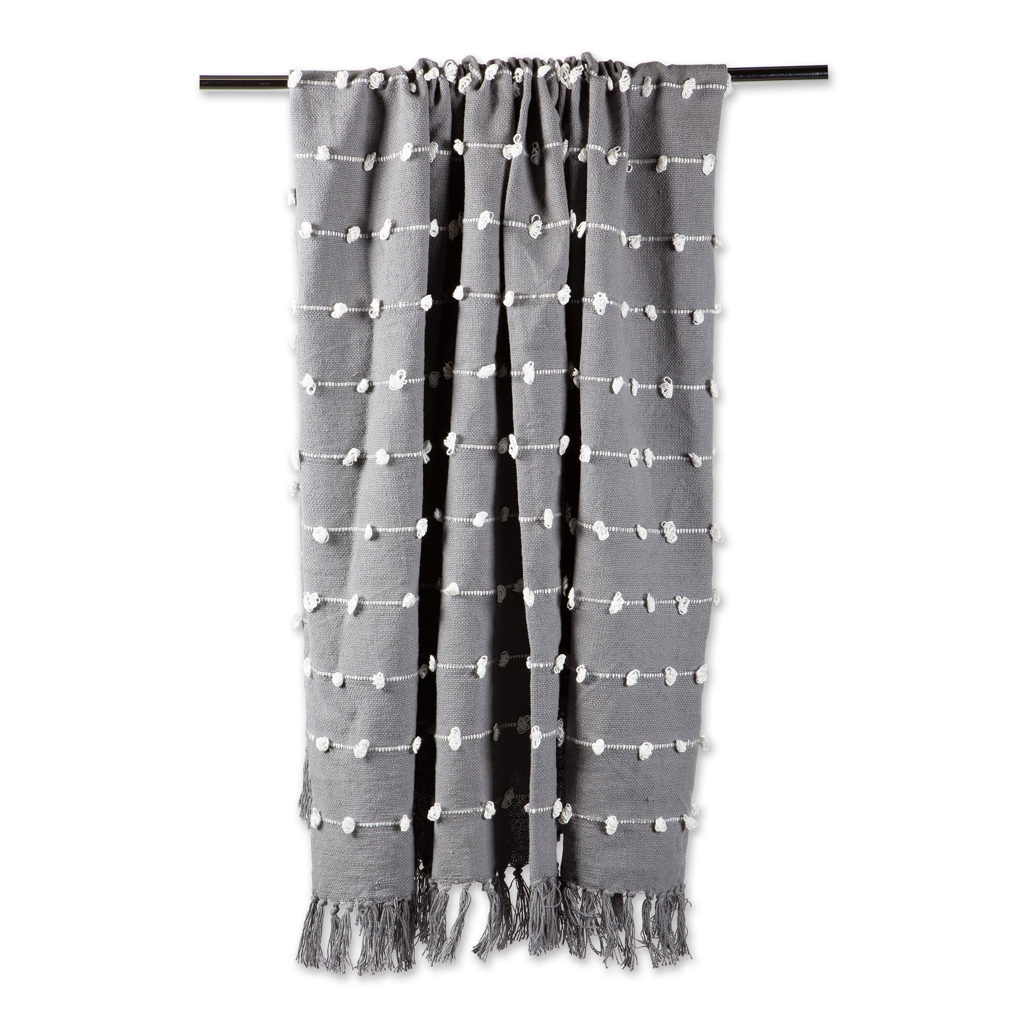 Gray Woven Loop Throw