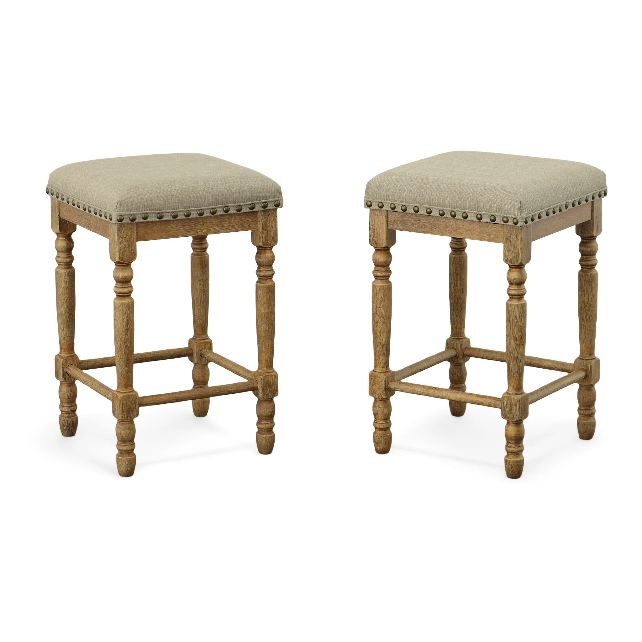 Set of Brittany Upholstered Stools