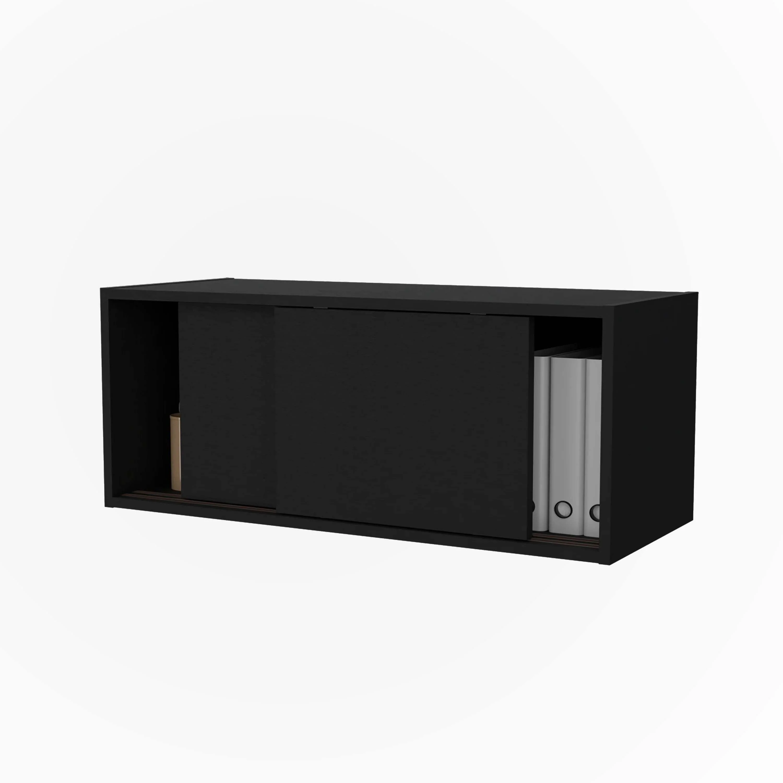 Floating Cabinet with Sliding Door,Black