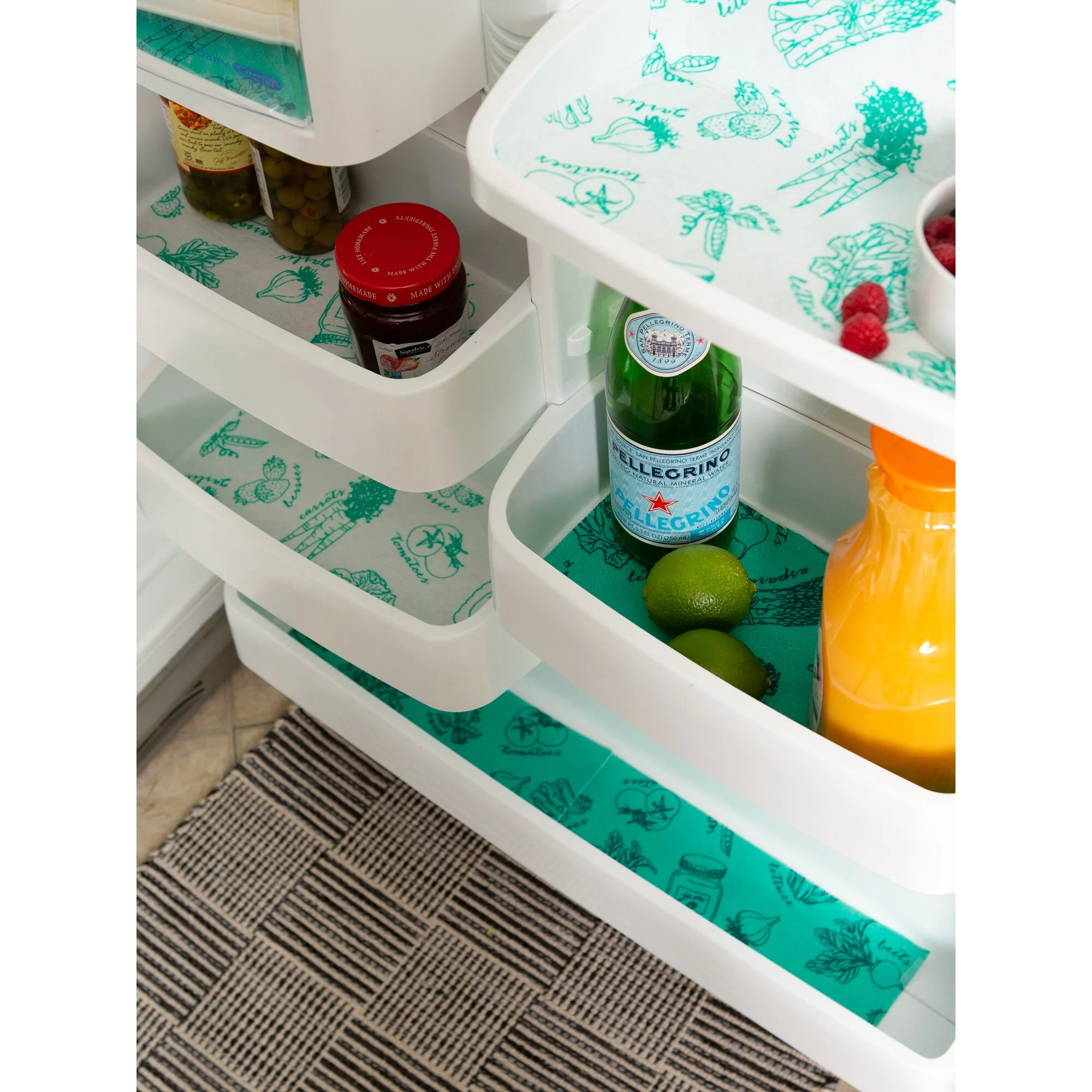 DII Nautical Blue Market Print Fridge Liner (Set of 6)