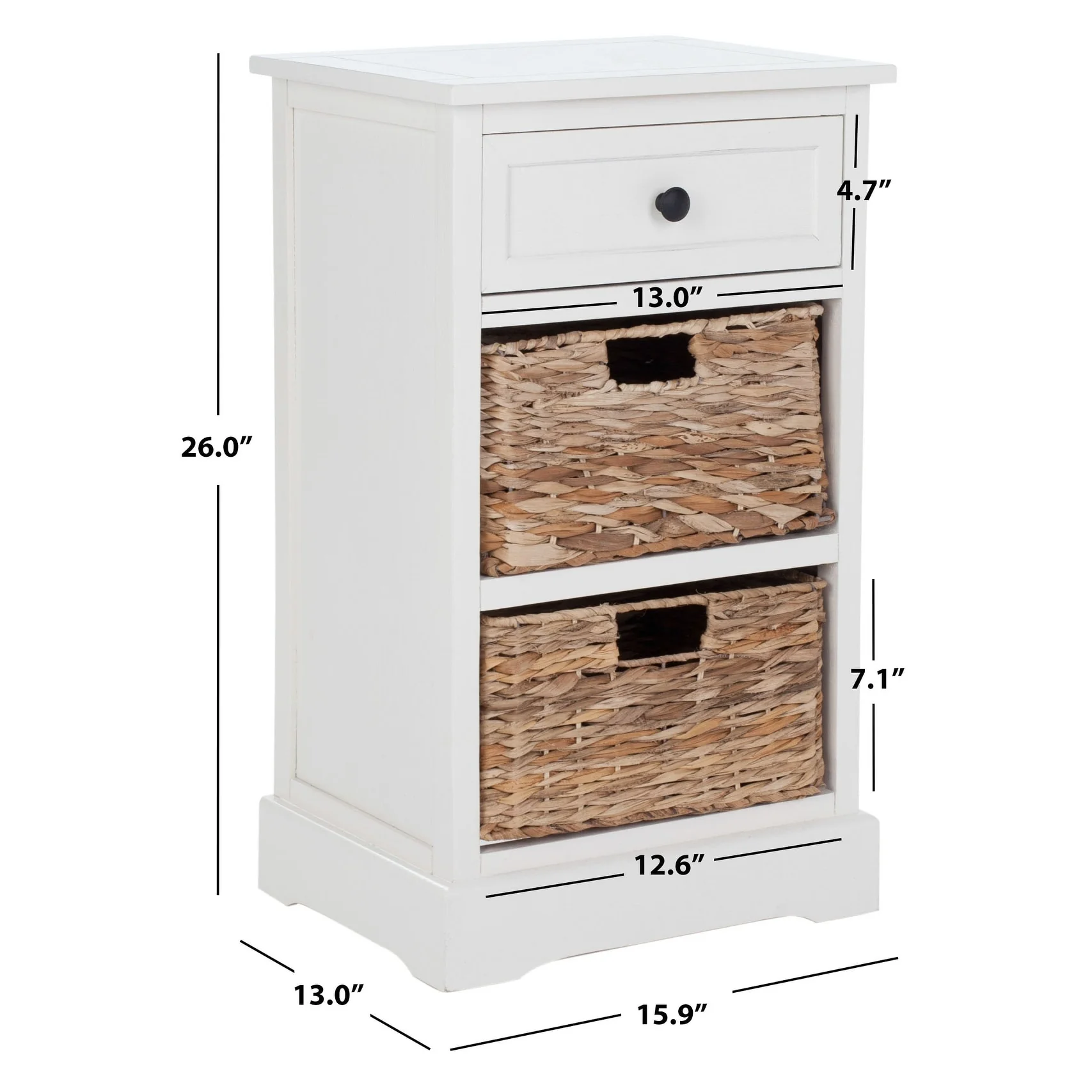 SAFAVIEH Alverta Grey 3-Drawer Storage Table - 15.9