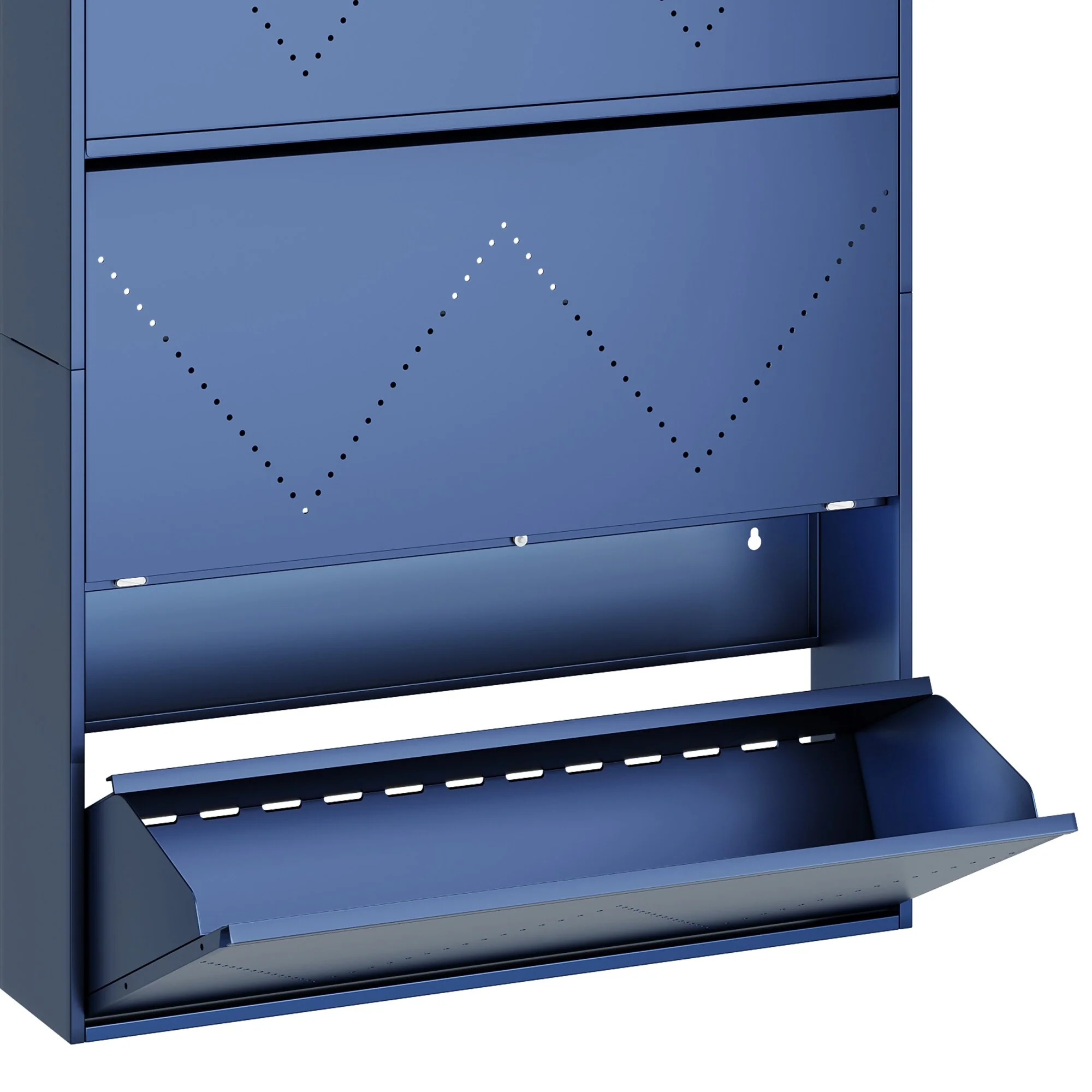 Moasis Wall-Mounted Shoe Cabinet with 3 Flip Drawers, Shoe Organizer with Hanging Bars and Hooks