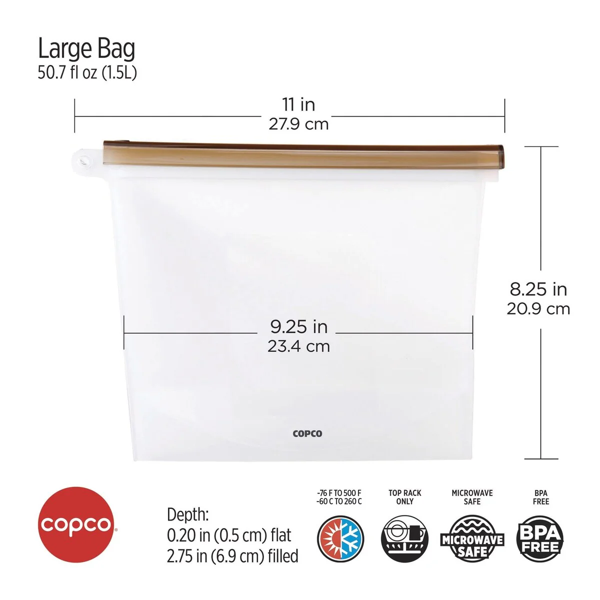Copco Silicone Food Grade Reusable Storage Bag