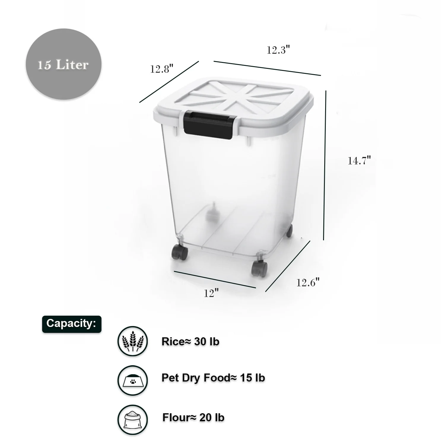 HANAMYA Rice Storage Container with Measuring Cup