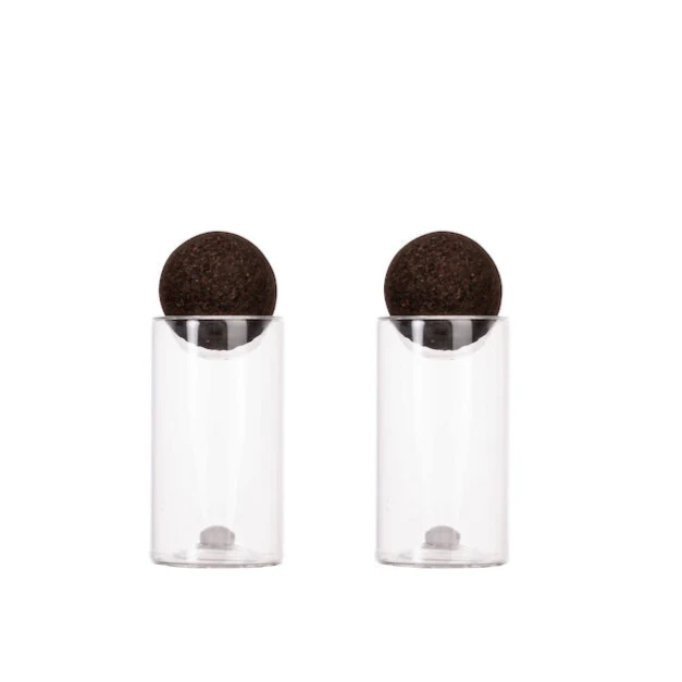 Nature Salt and Pepper Shakers with Cork Stoppers, Set of 2