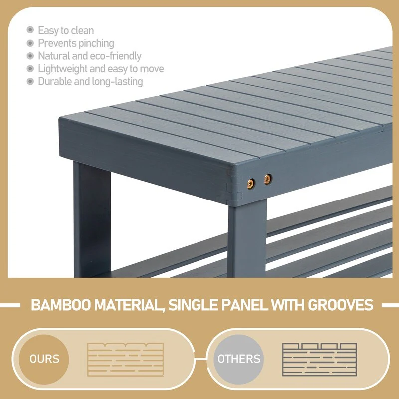 3-Tier Shoe Rack Bench Shoe Storage Organizer Holds Up to 240 lbs