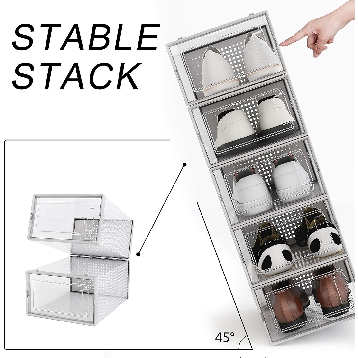 12 Pack Stackable Shoe Storage Box