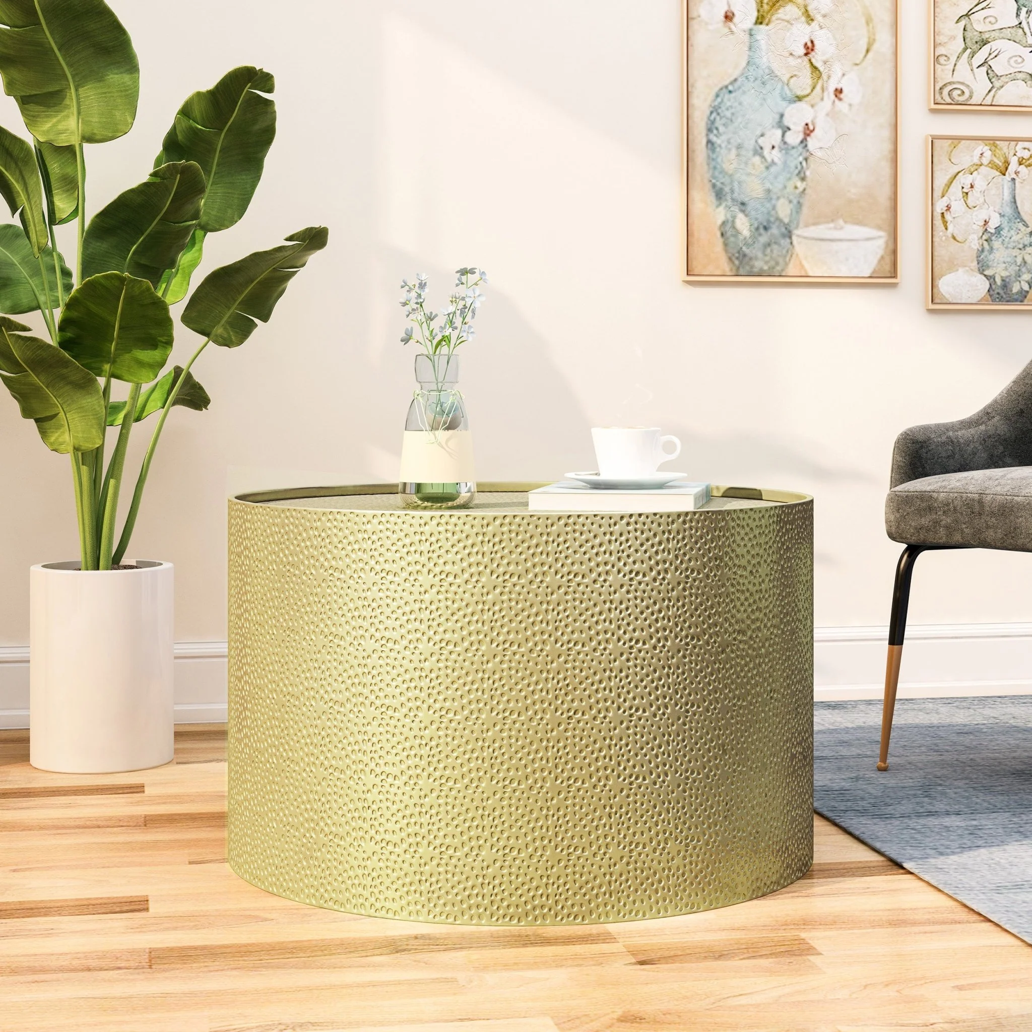 Hammered Metal Coffee Table